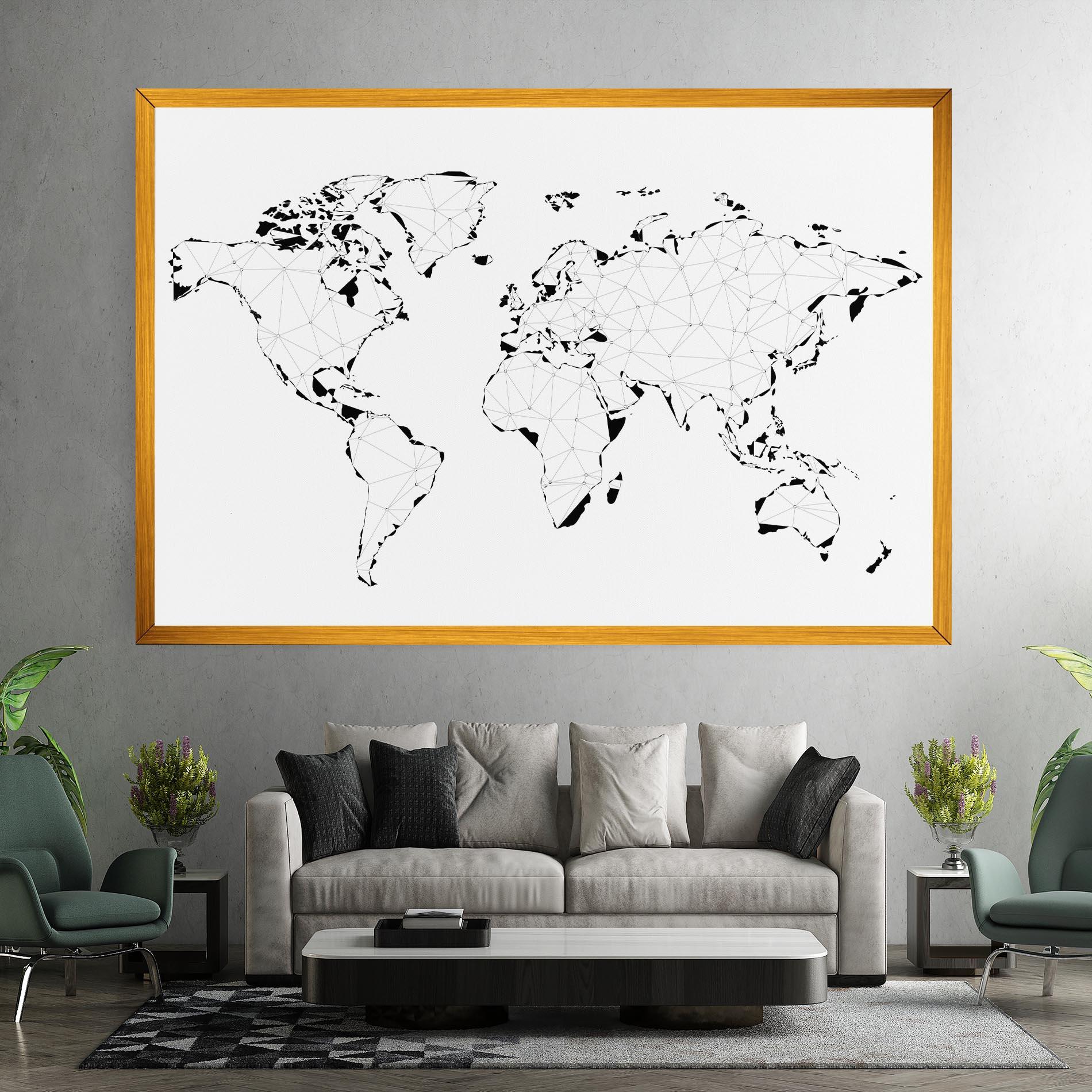 Leinwandbild Black Line Map mockup 7