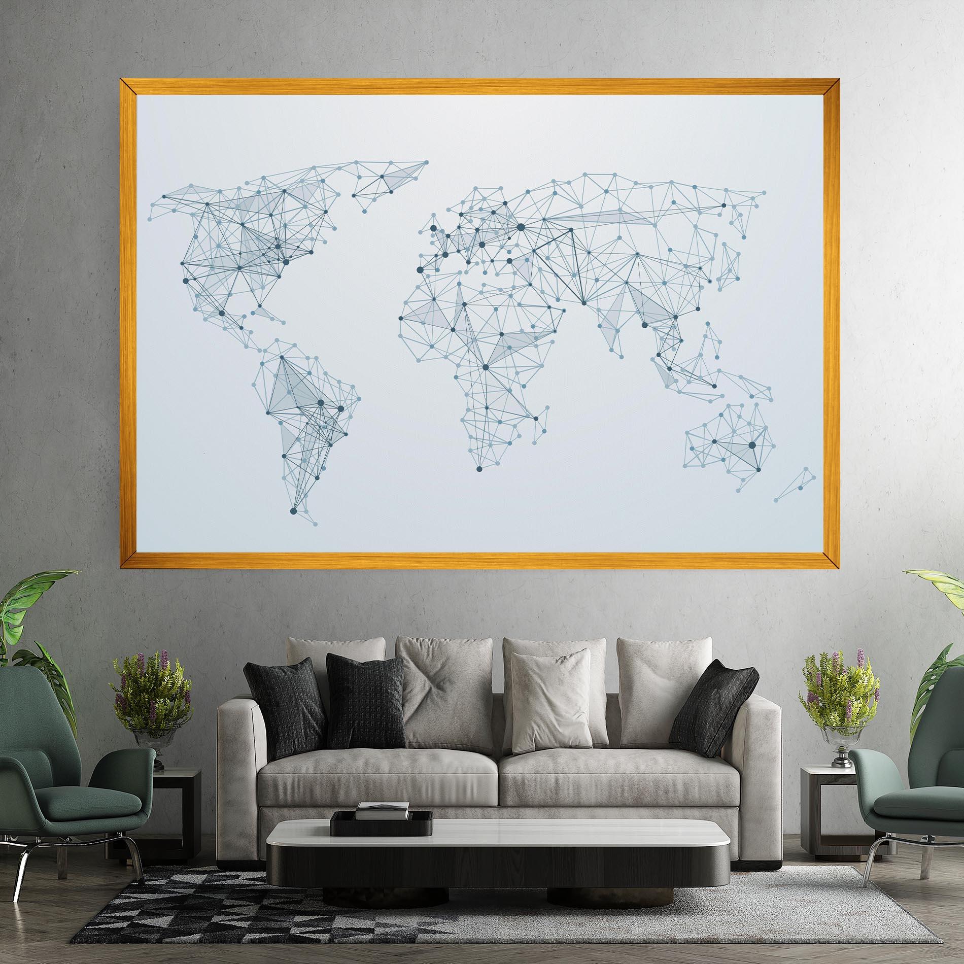 Leinwandbild Blue Line Map mockup 7