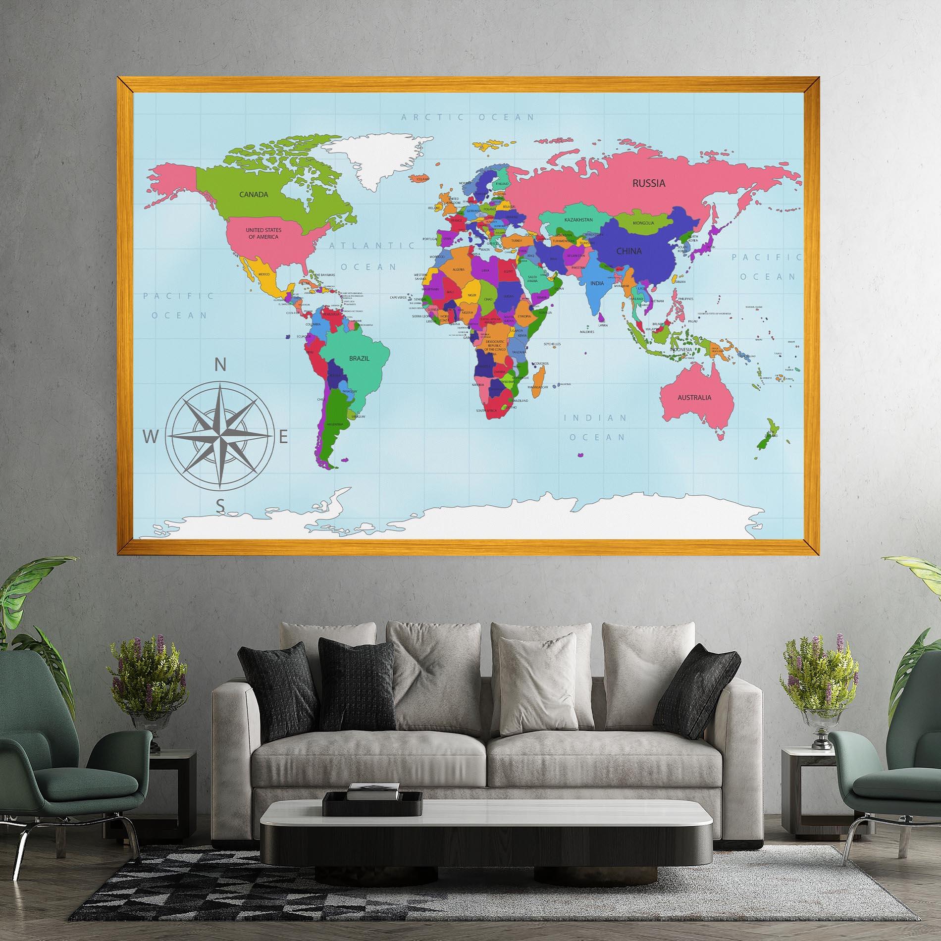 Leinwandbild Colorful Continents mockup 7