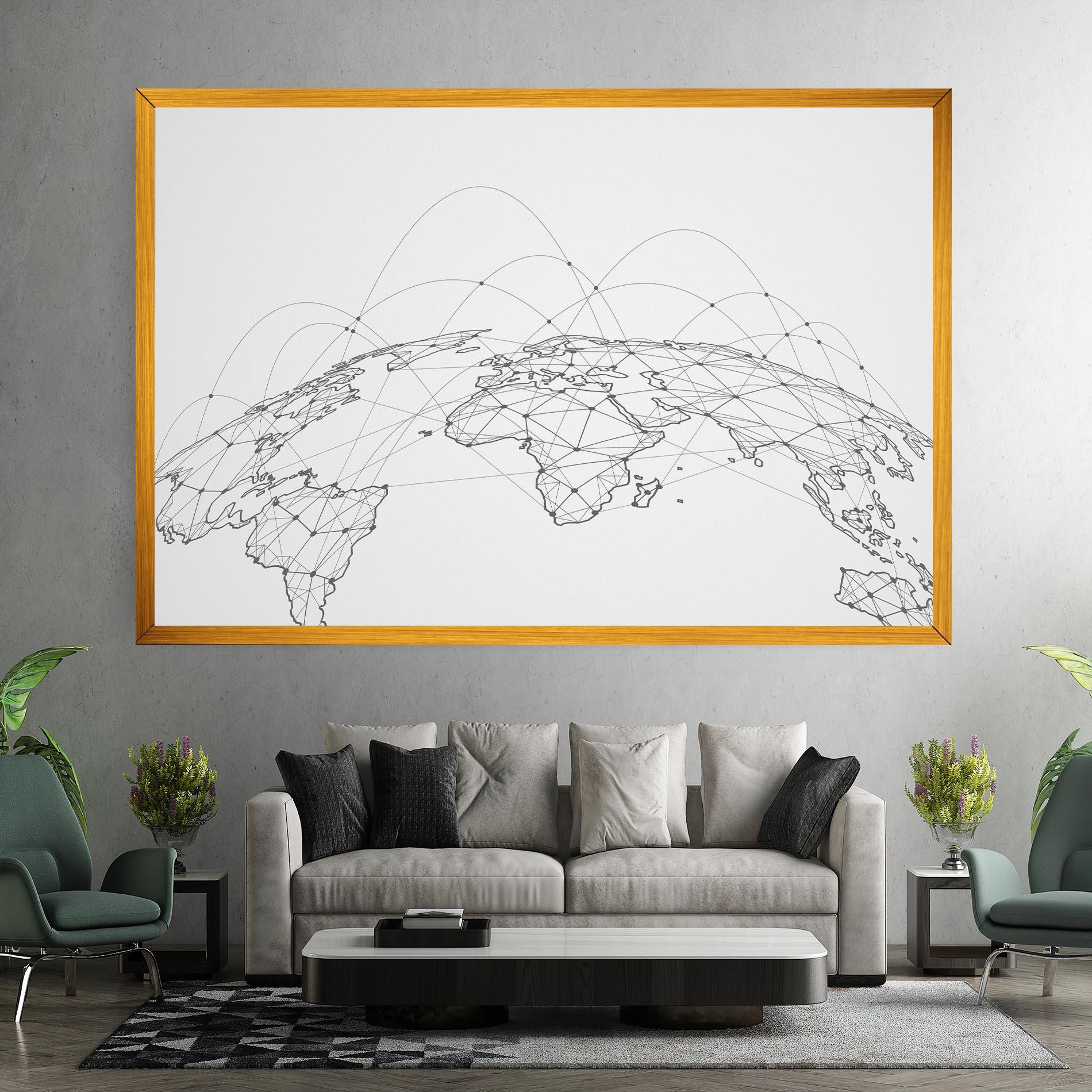 Leinwandbild Global Network mockup 7