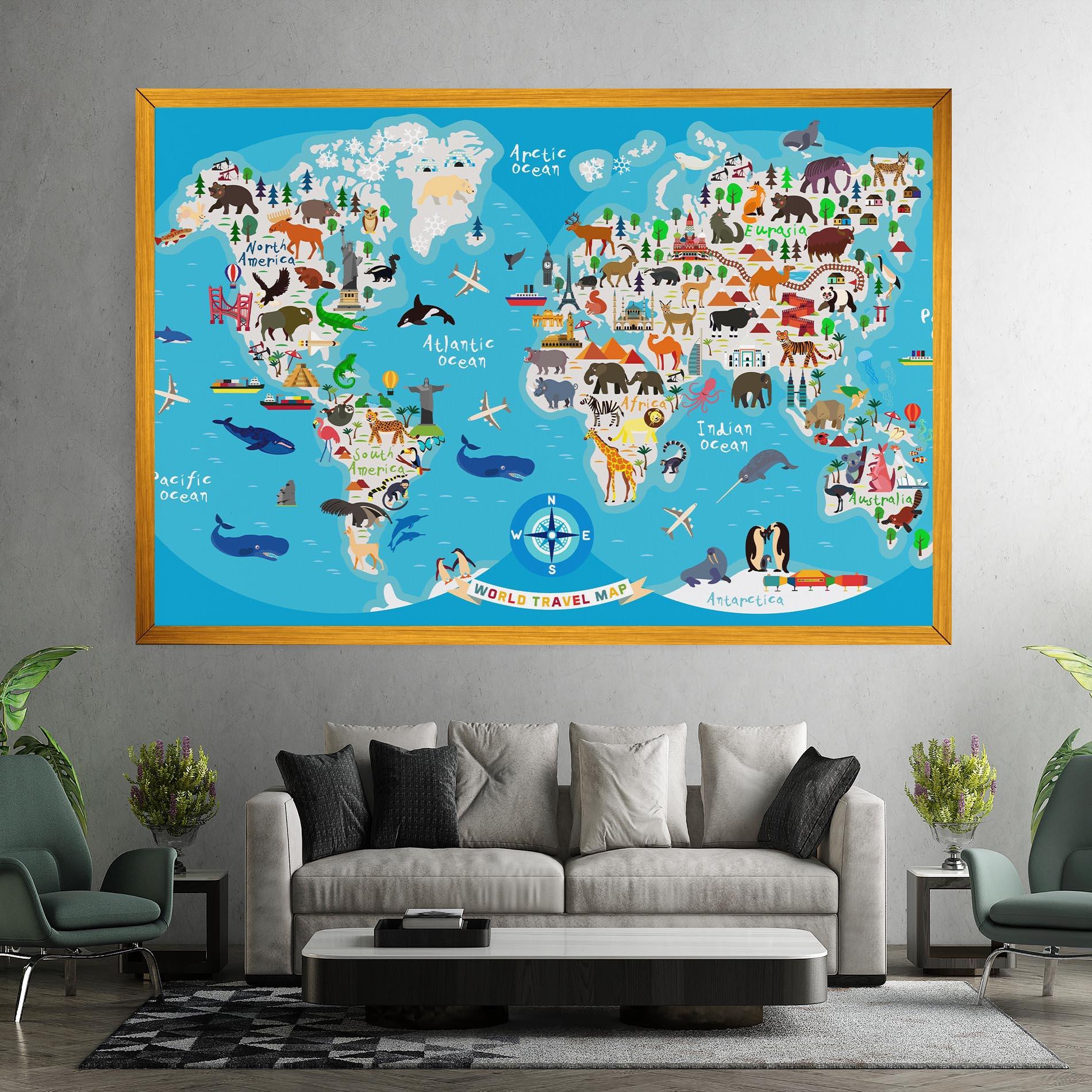 Leinwandbild Travel Map mockup 7