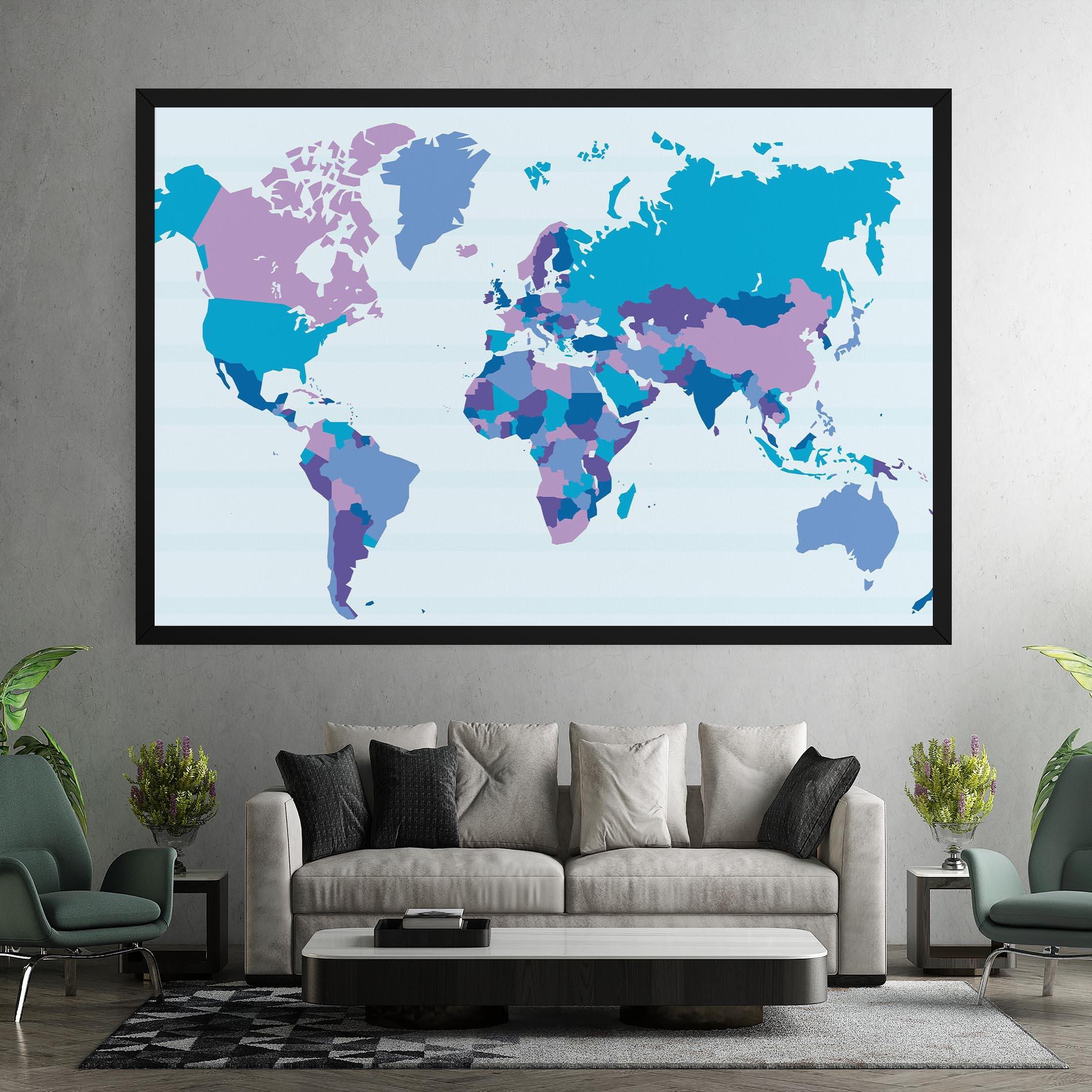 Leinwandbild Blue Purple Map mockup 7