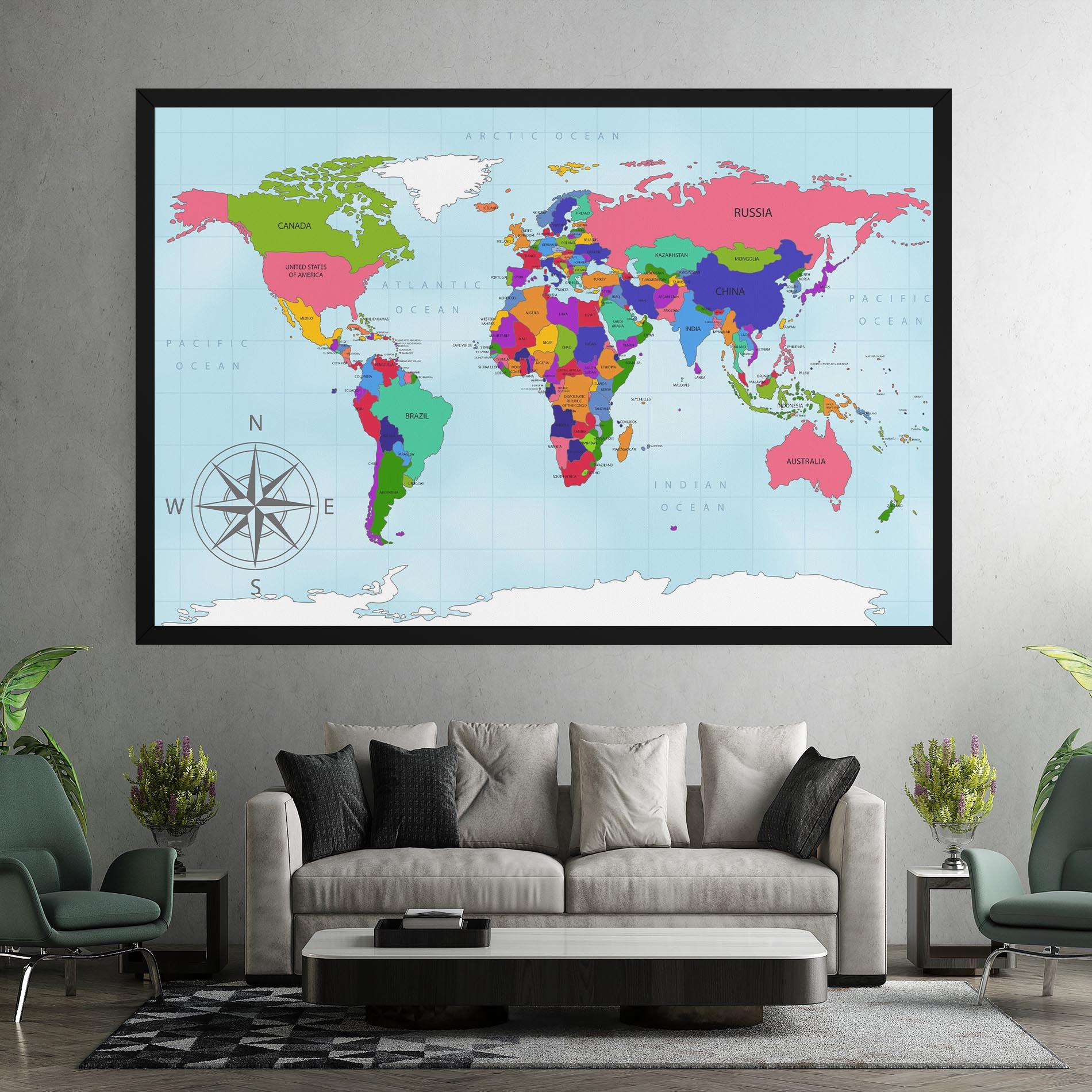 Leinwandbild Colorful Continents mockup 7