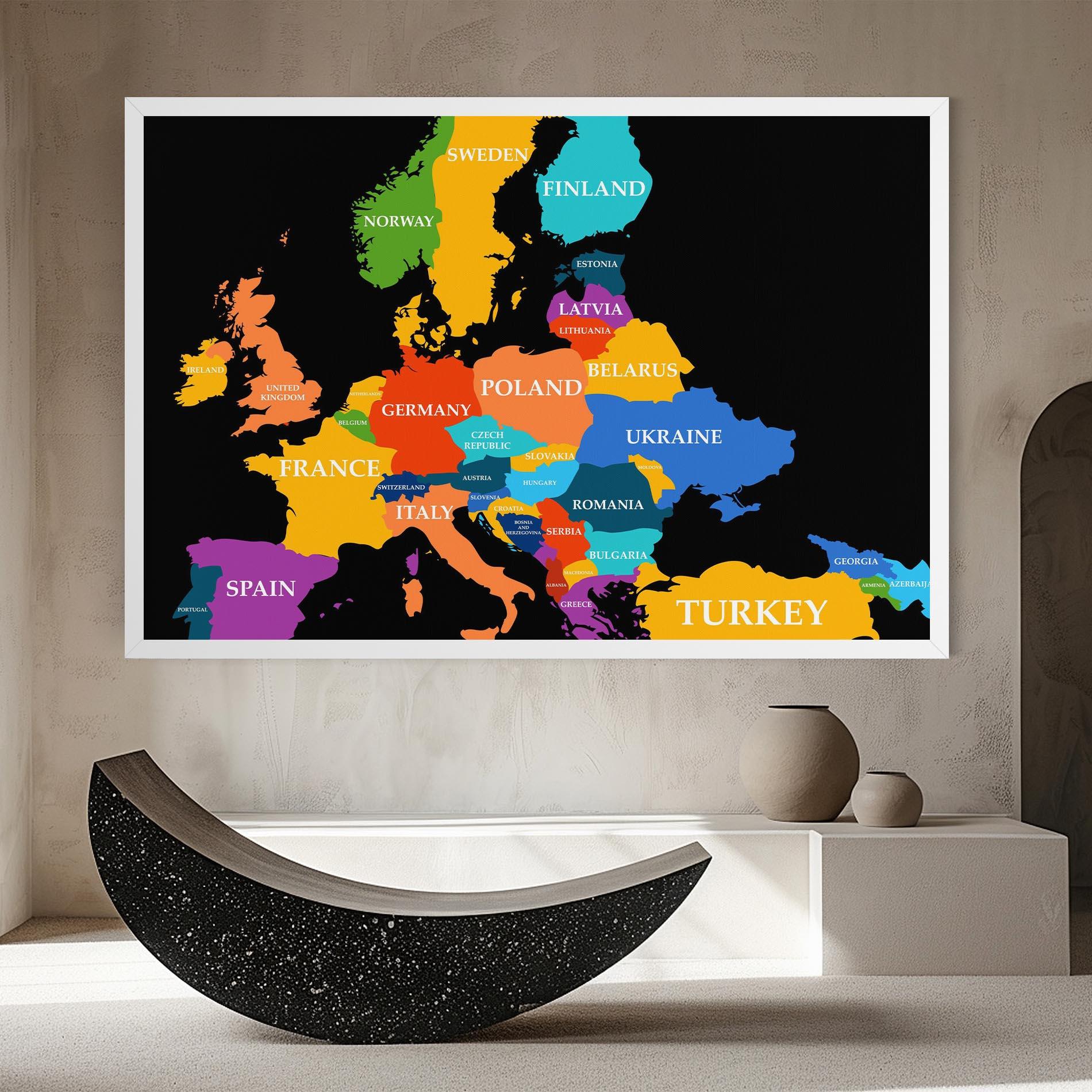 Leinwandbild Europe Map Art mockup 8