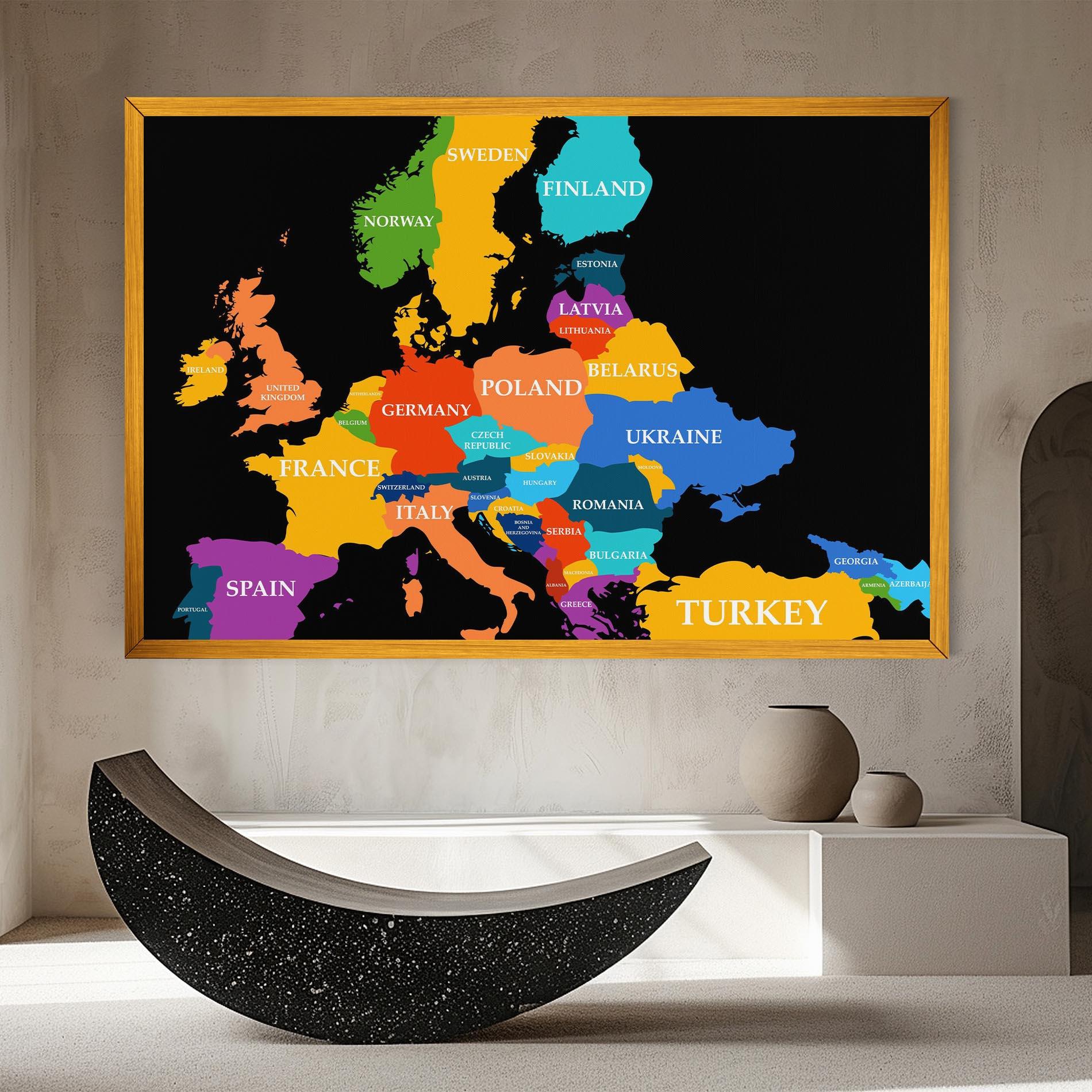 Leinwandbild Europe Map Art mockup 8