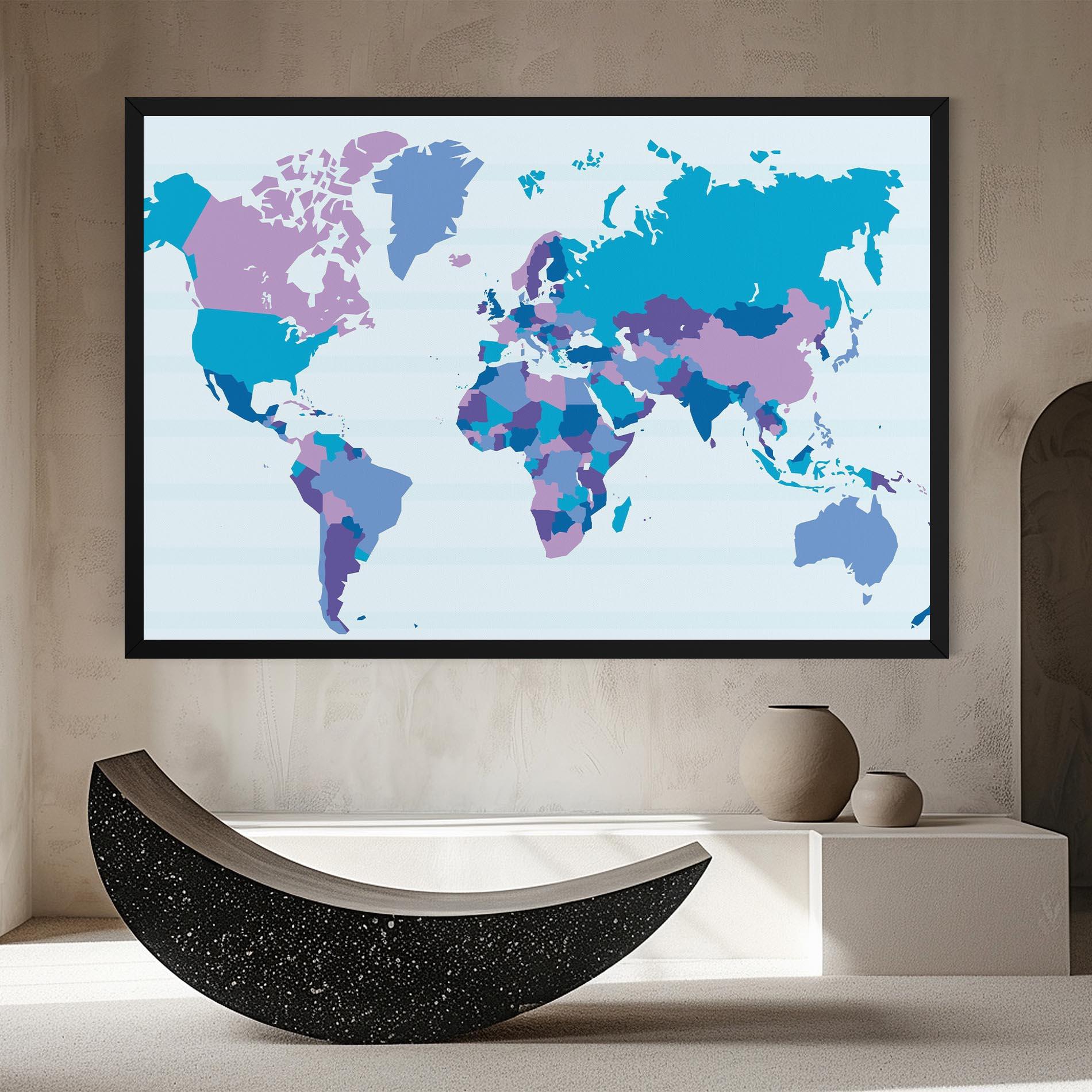 Leinwandbild Blue Purple Map mockup 8