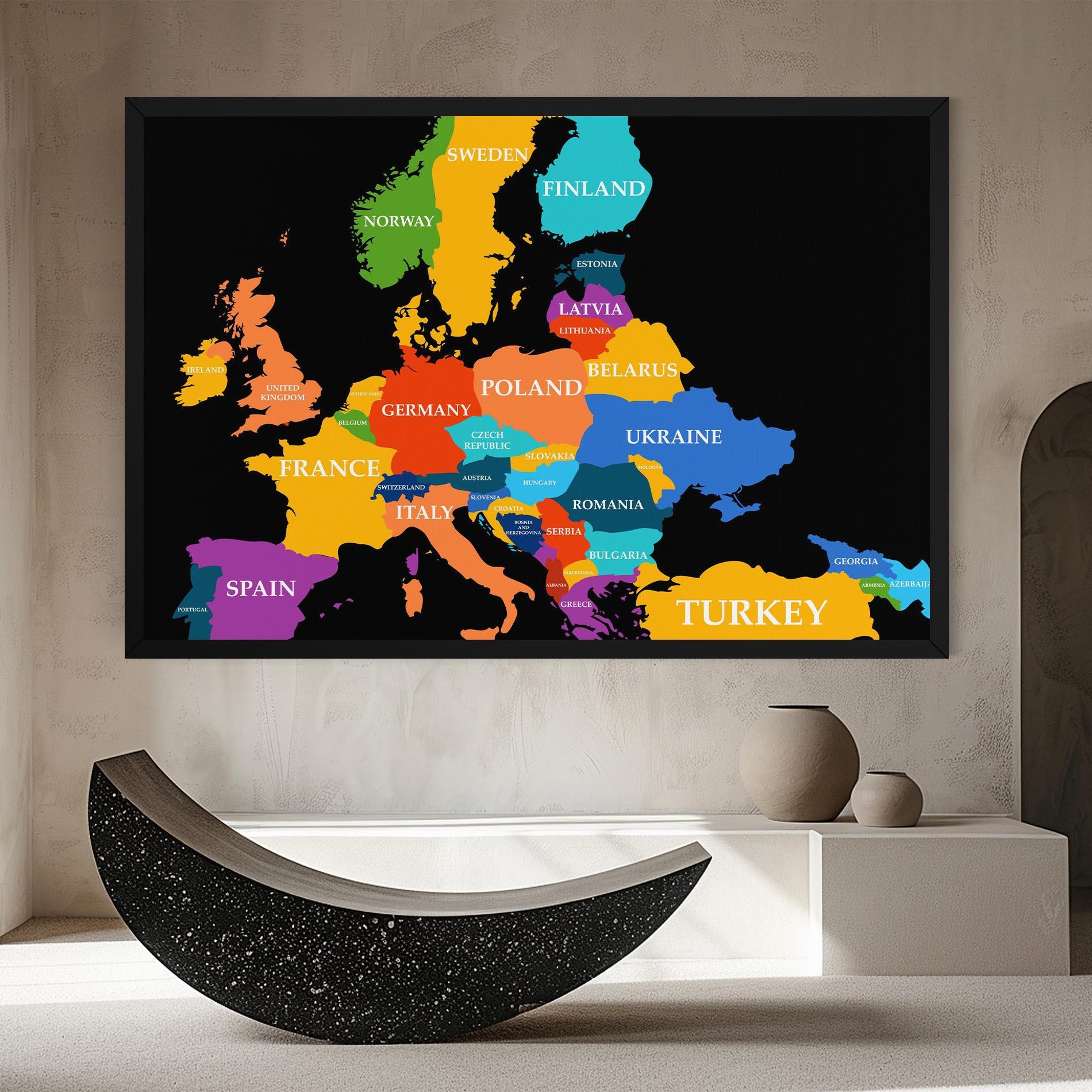 Leinwandbild Europe Map Art mockup 8