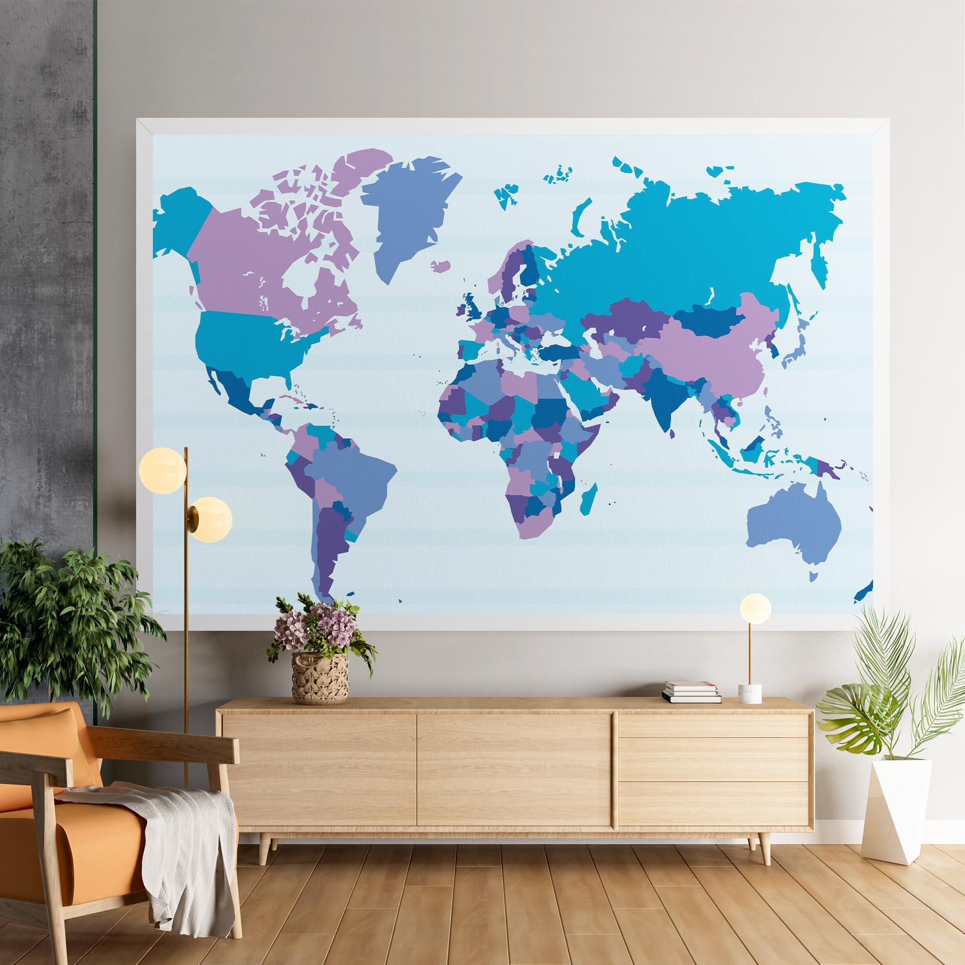 Leinwandbild Blue Purple Map mockup 9