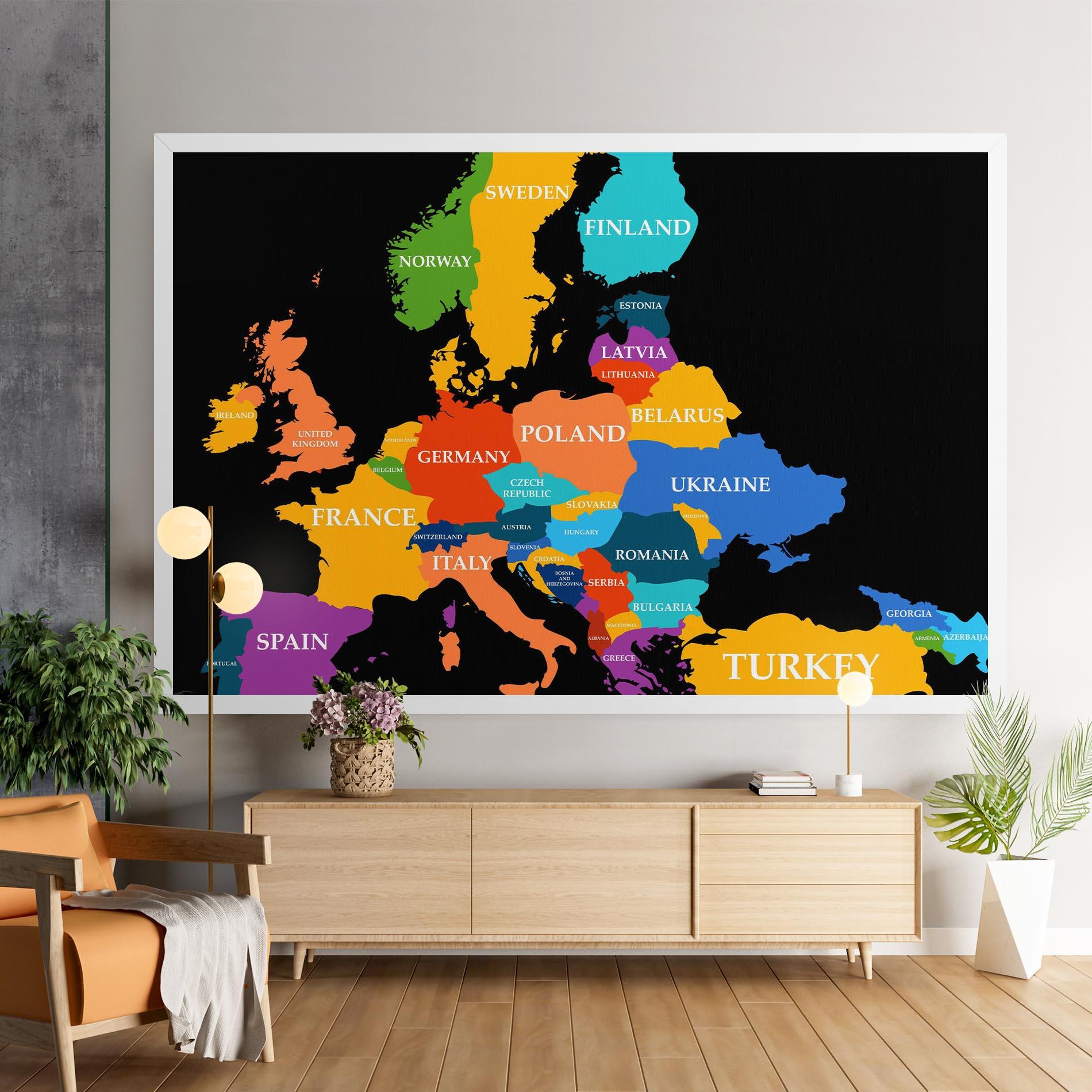 Leinwandbild Europe Map Art mockup 9
