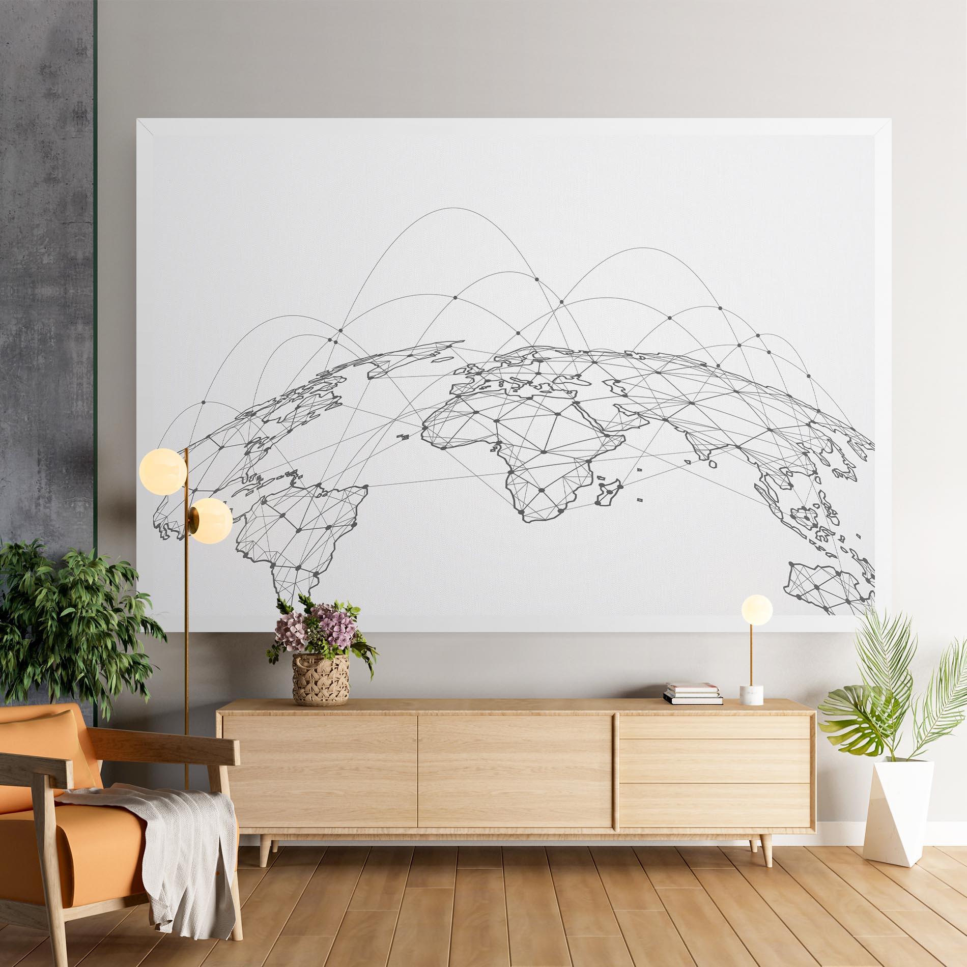 Leinwandbild Global Network mockup 9