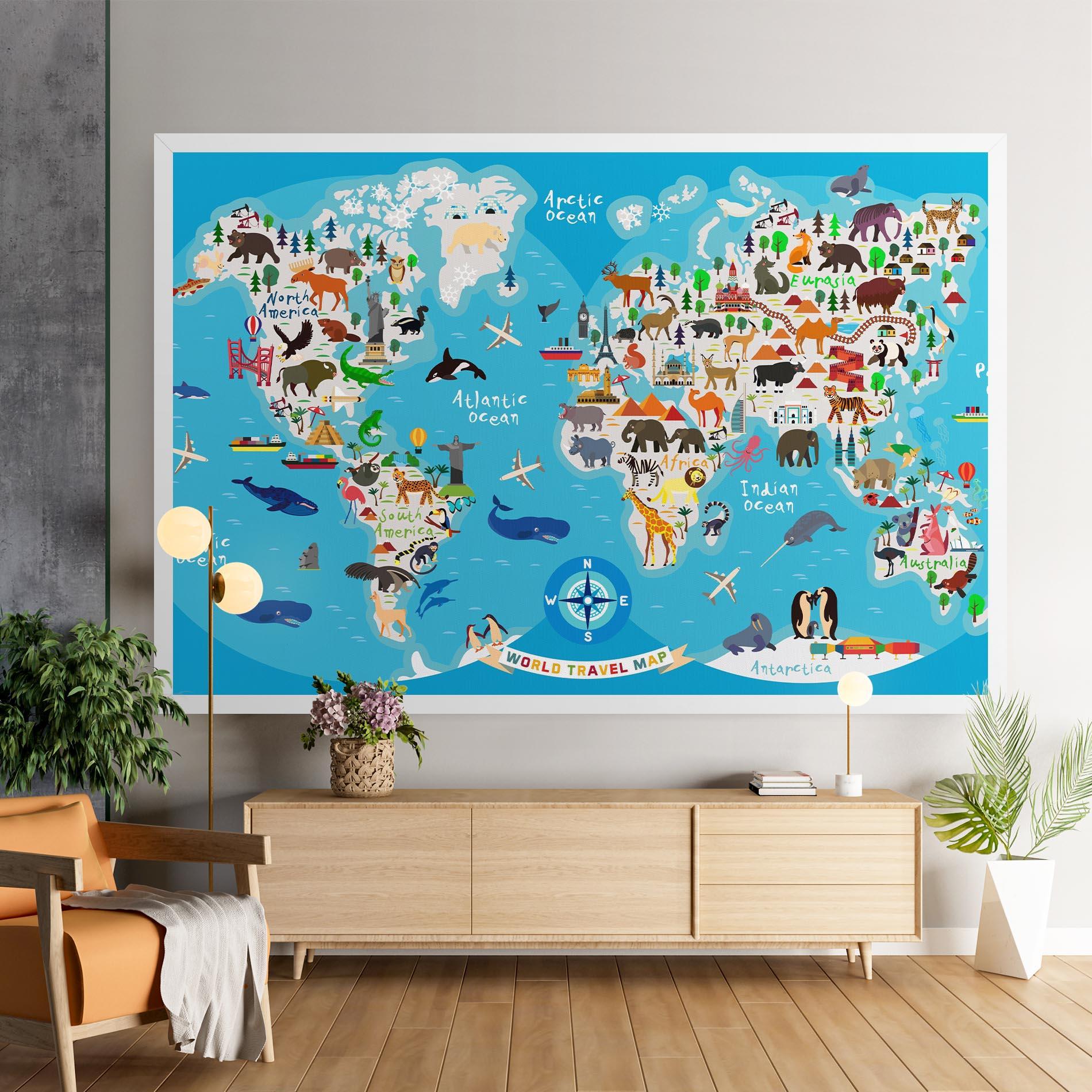 Leinwandbild Travel Map mockup 9
