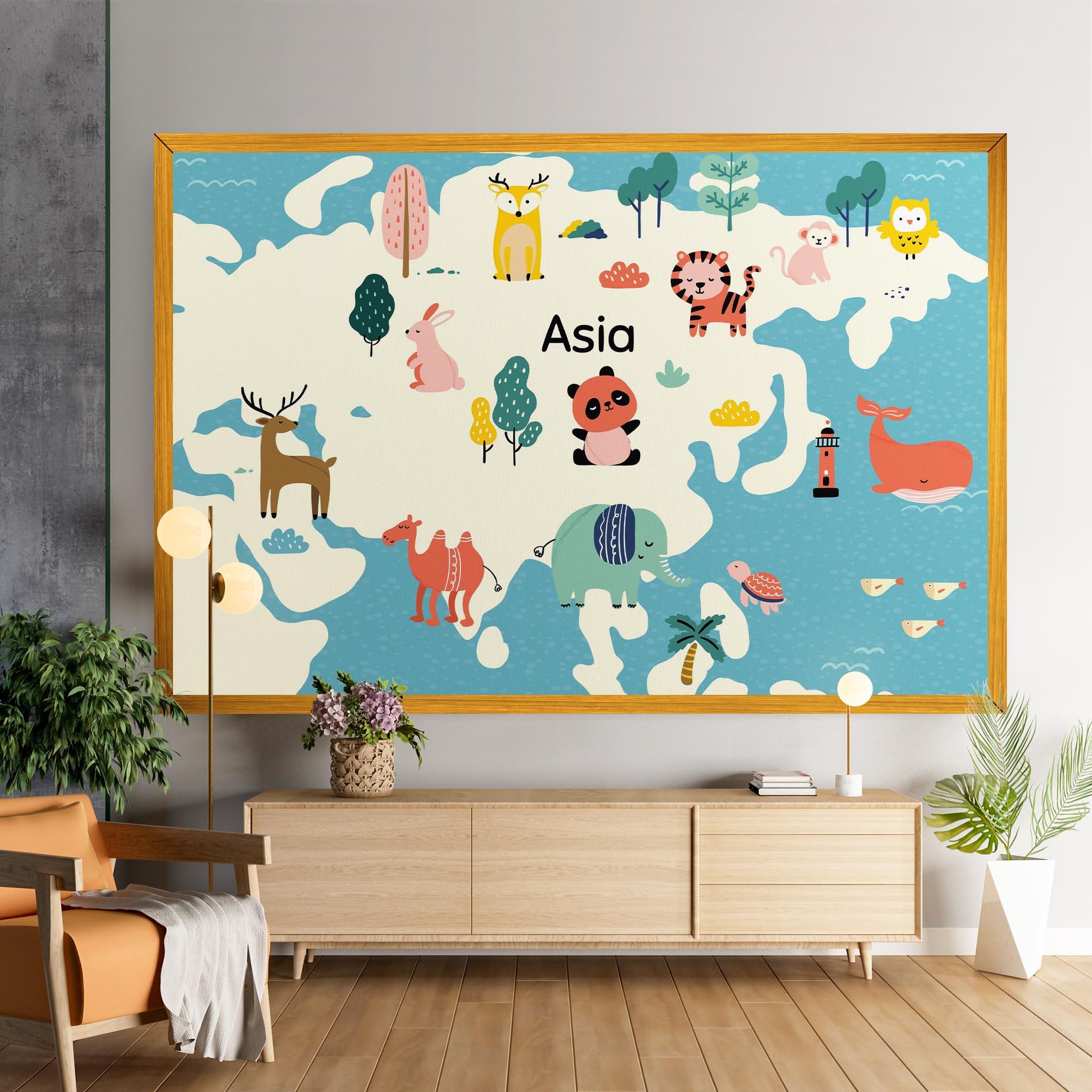 Leinwandbild Asia Cute Map mockup 9