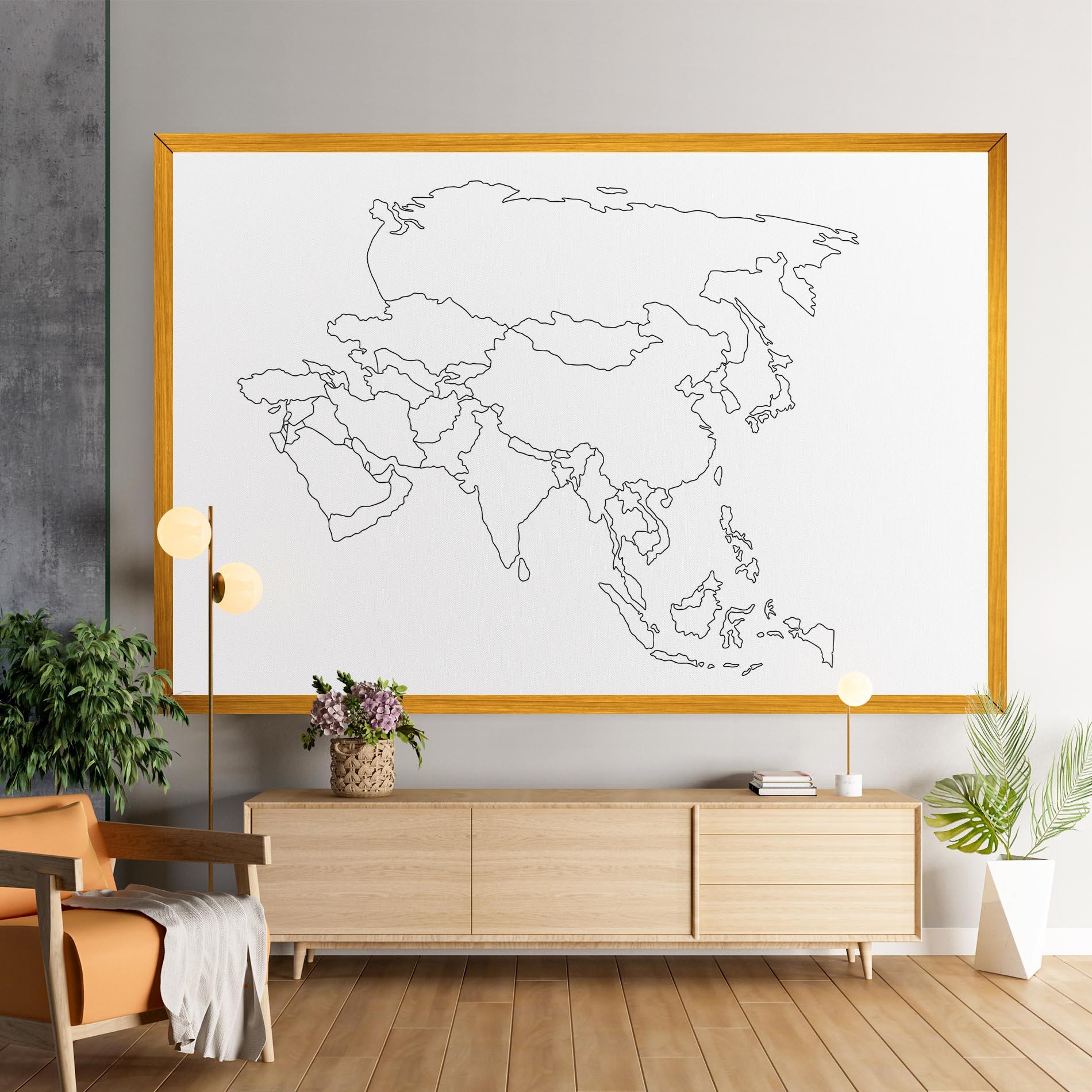 Leinwandbild Asia Map Line mockup 9