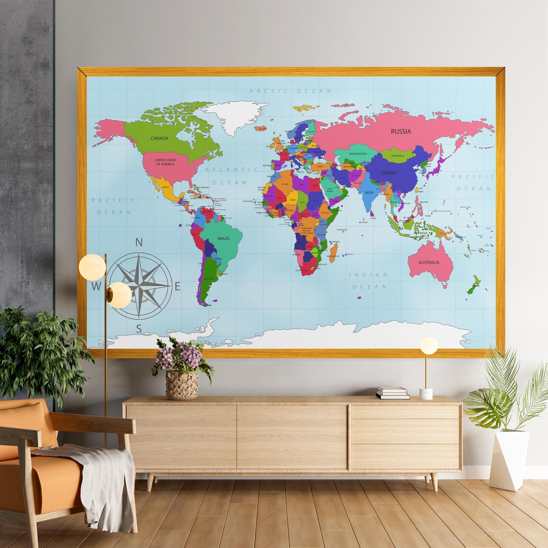 Leinwandbild Colorful Continents mockup 9