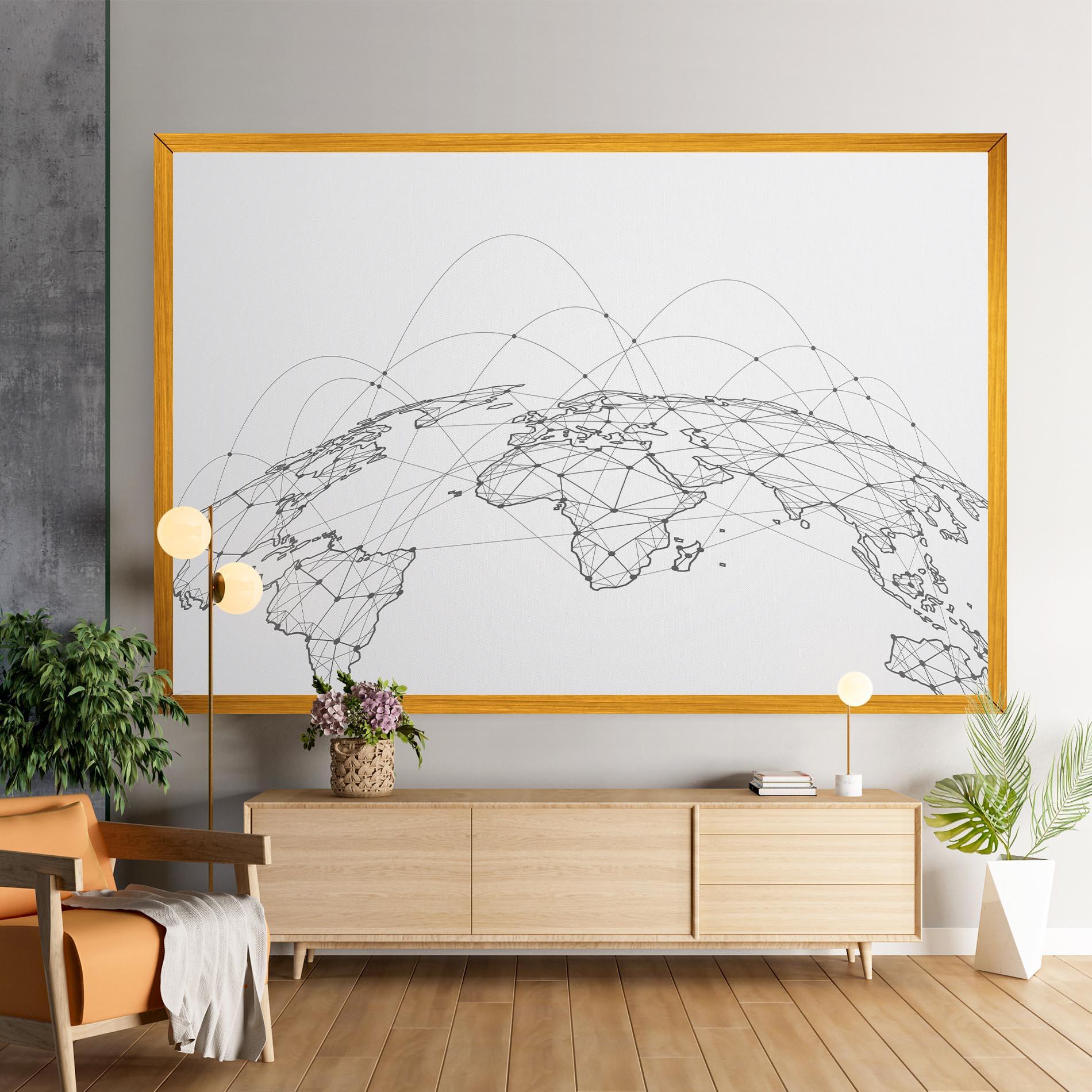Leinwandbild Global Network mockup 9