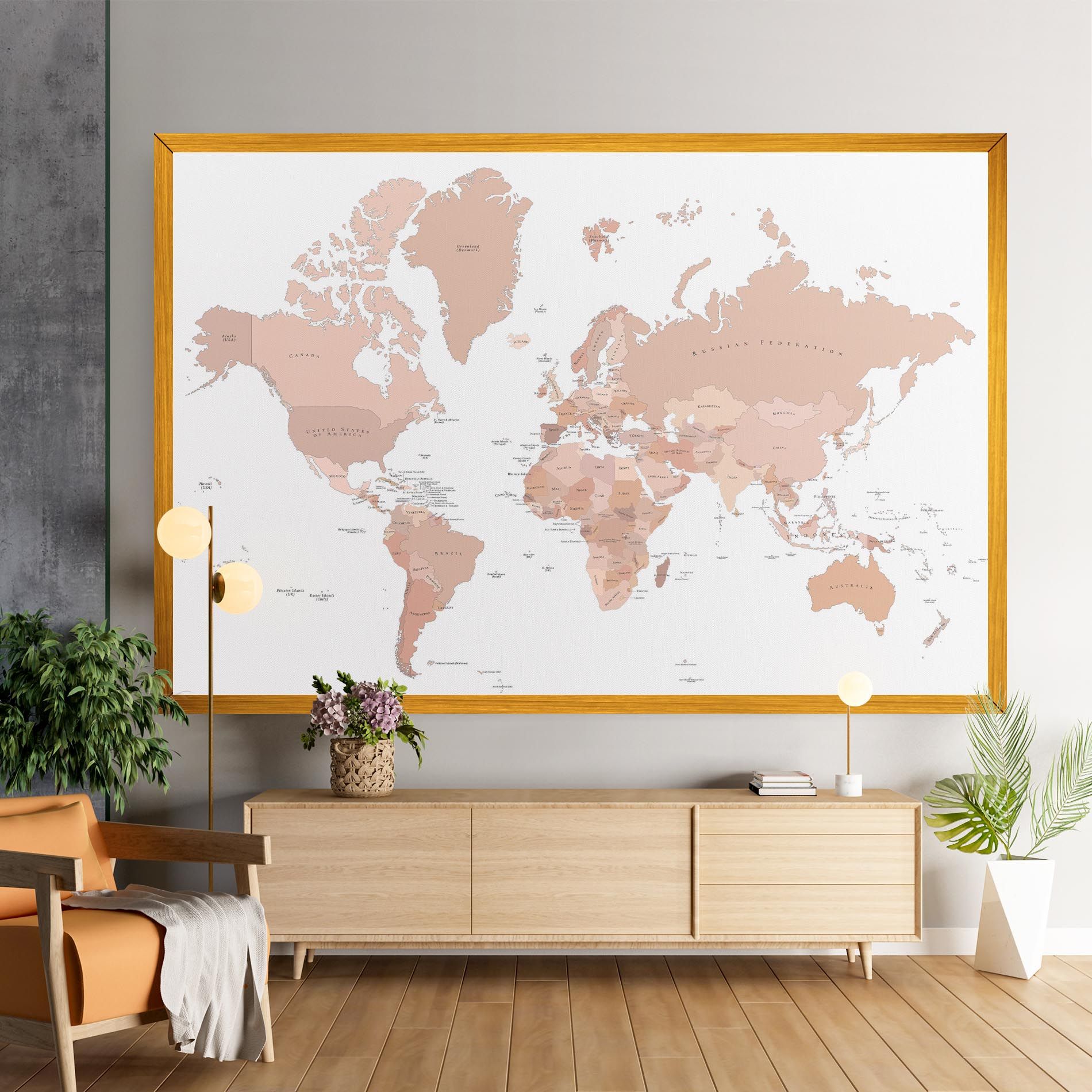 Pink World Map mockup 9