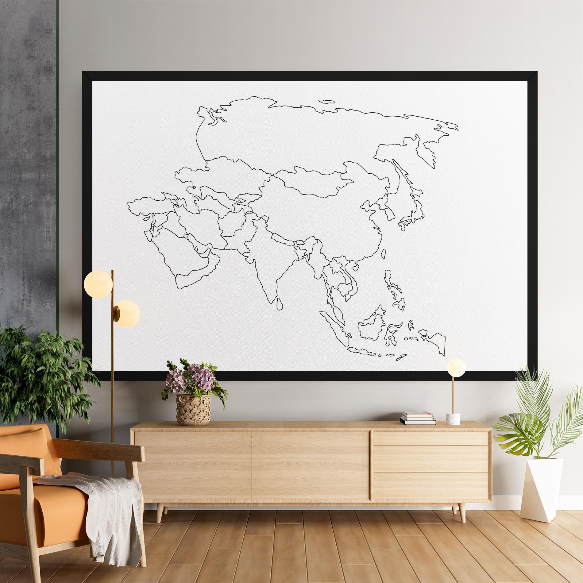 Asia Map Line mockup 9