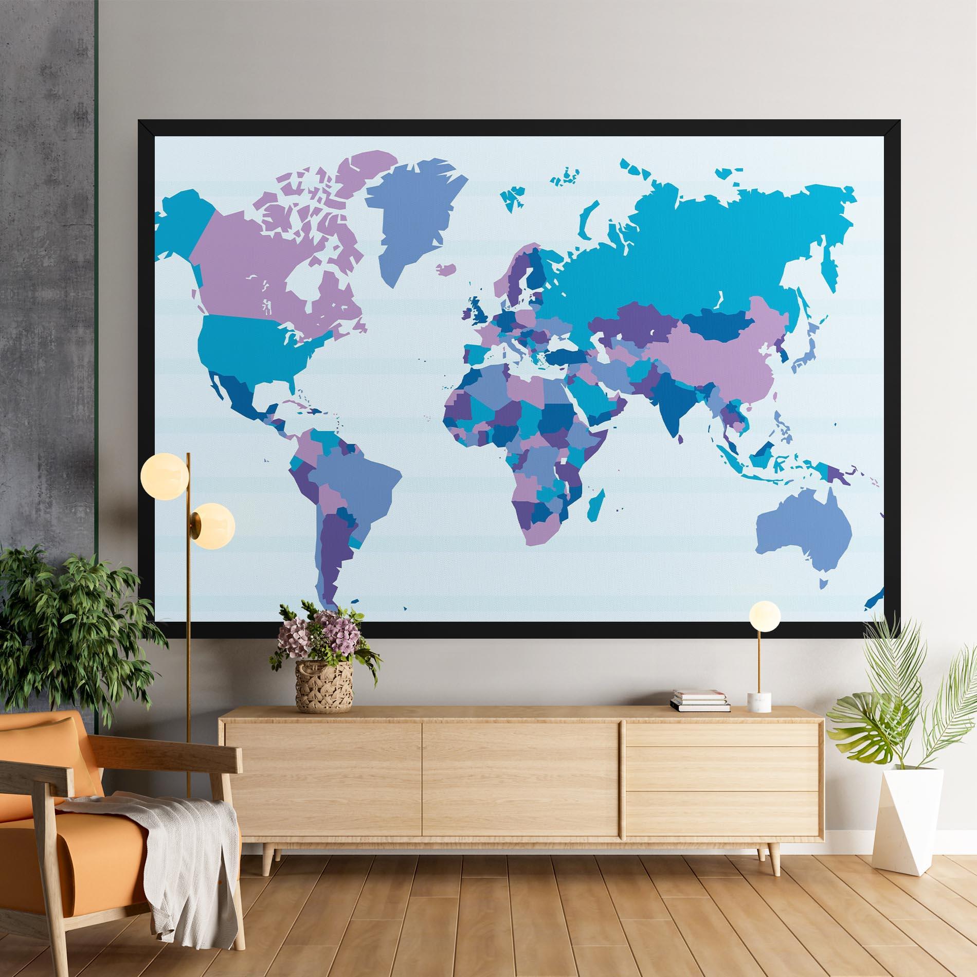 Leinwandbild Blue Purple Map mockup 9