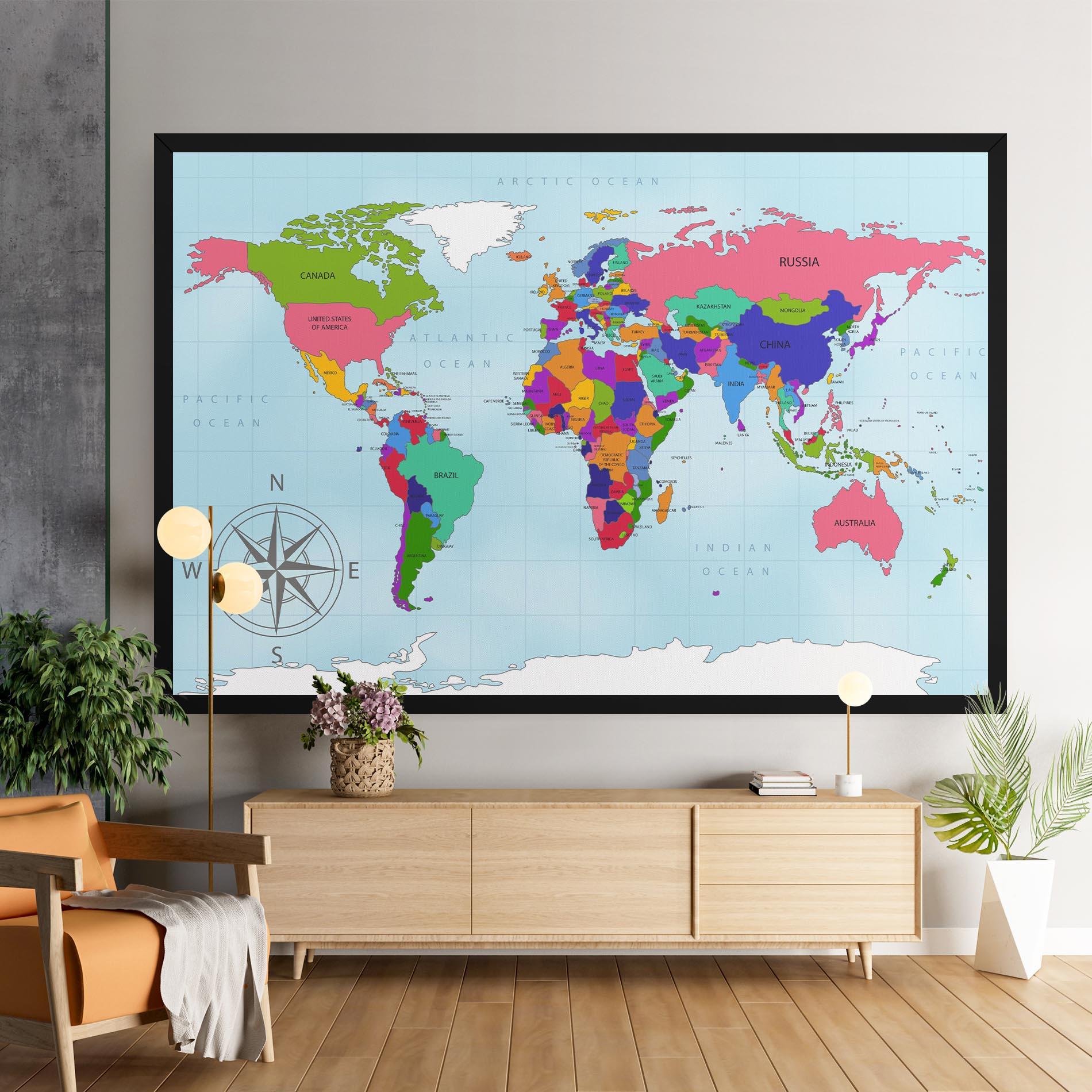 Leinwandbild Colorful Continents mockup 9