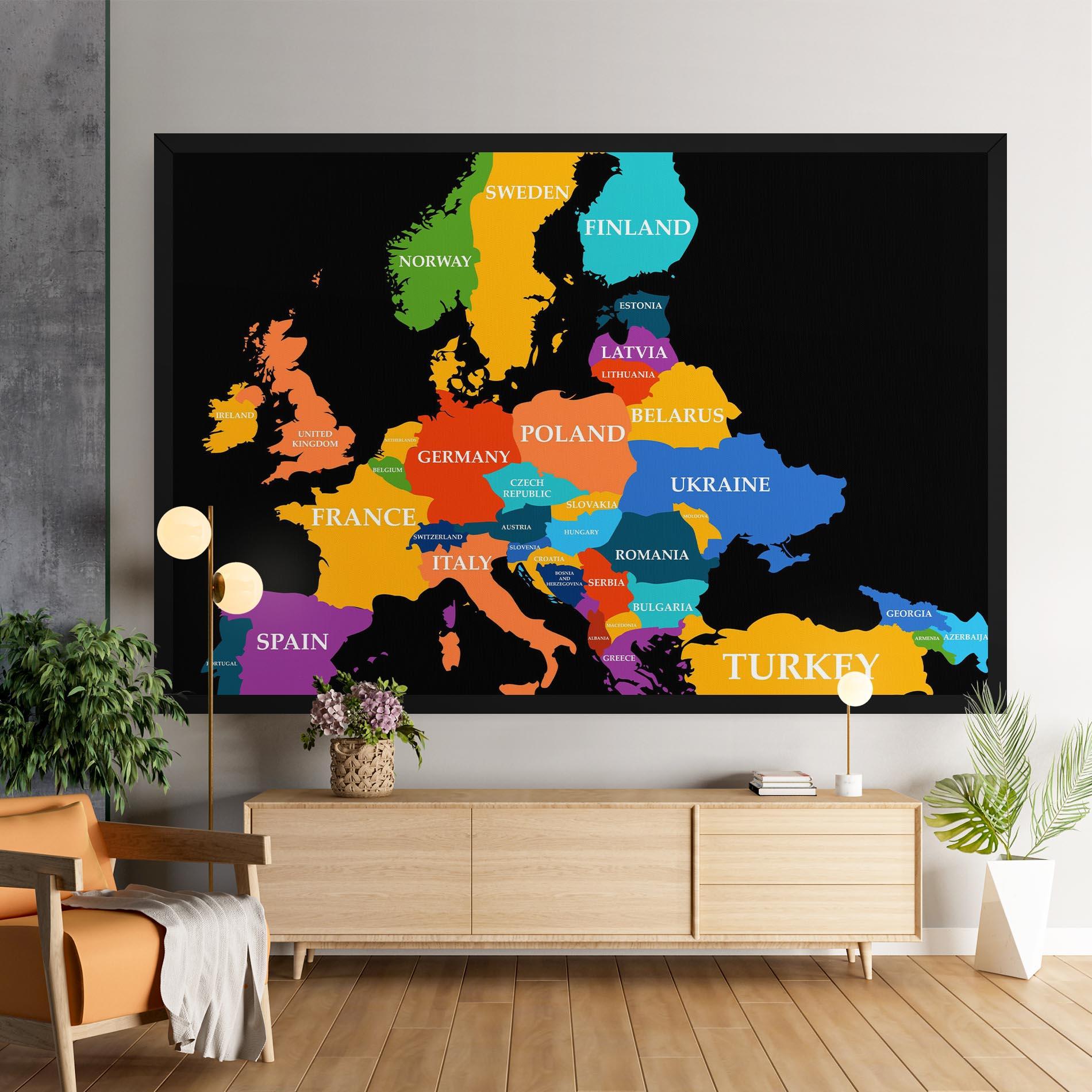 Leinwandbild Europe Map Art mockup 9