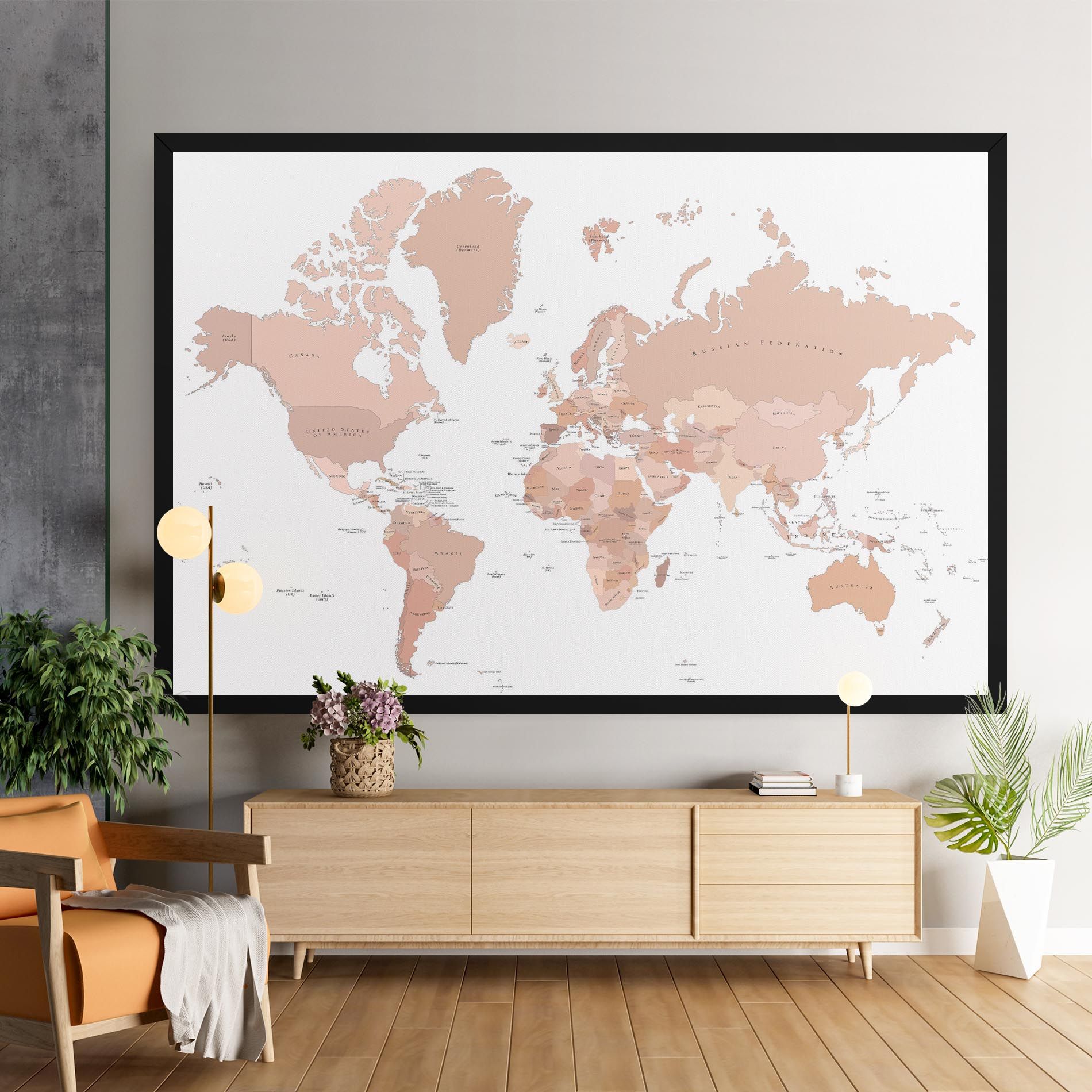 Pink World Map mockup 9