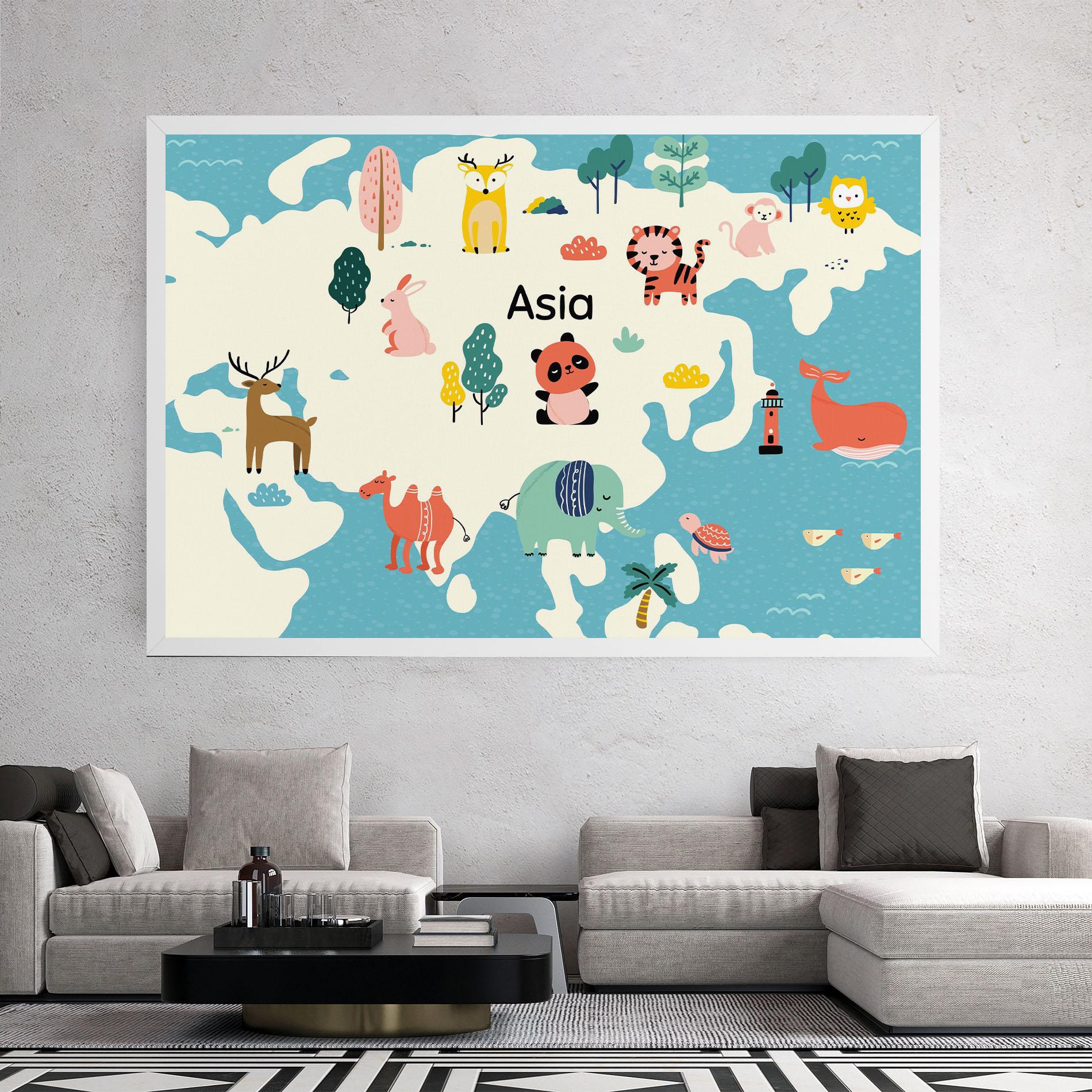 Leinwandbild Asia Cute Map mockup 2