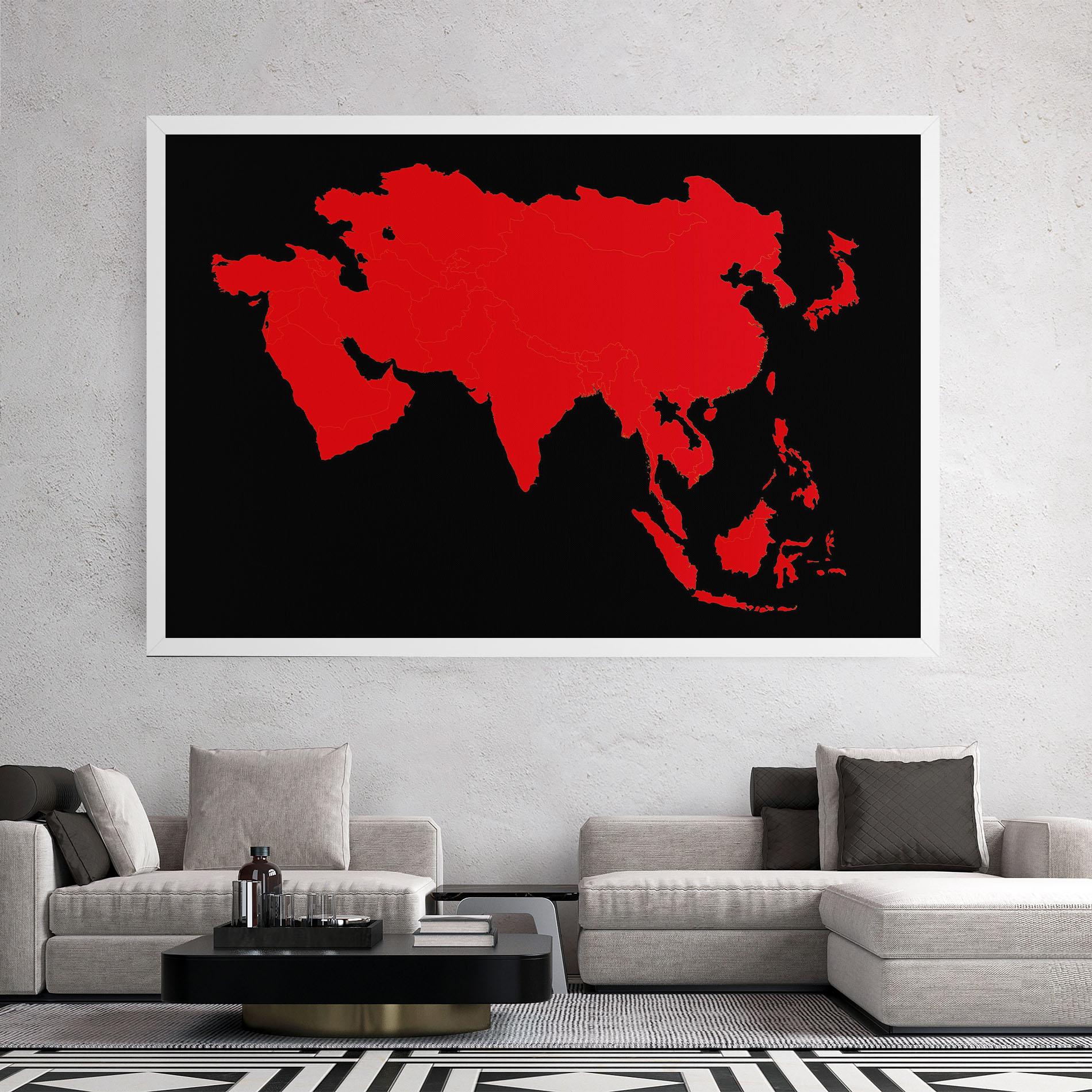 Leinwandbild Asia Map mockup 2