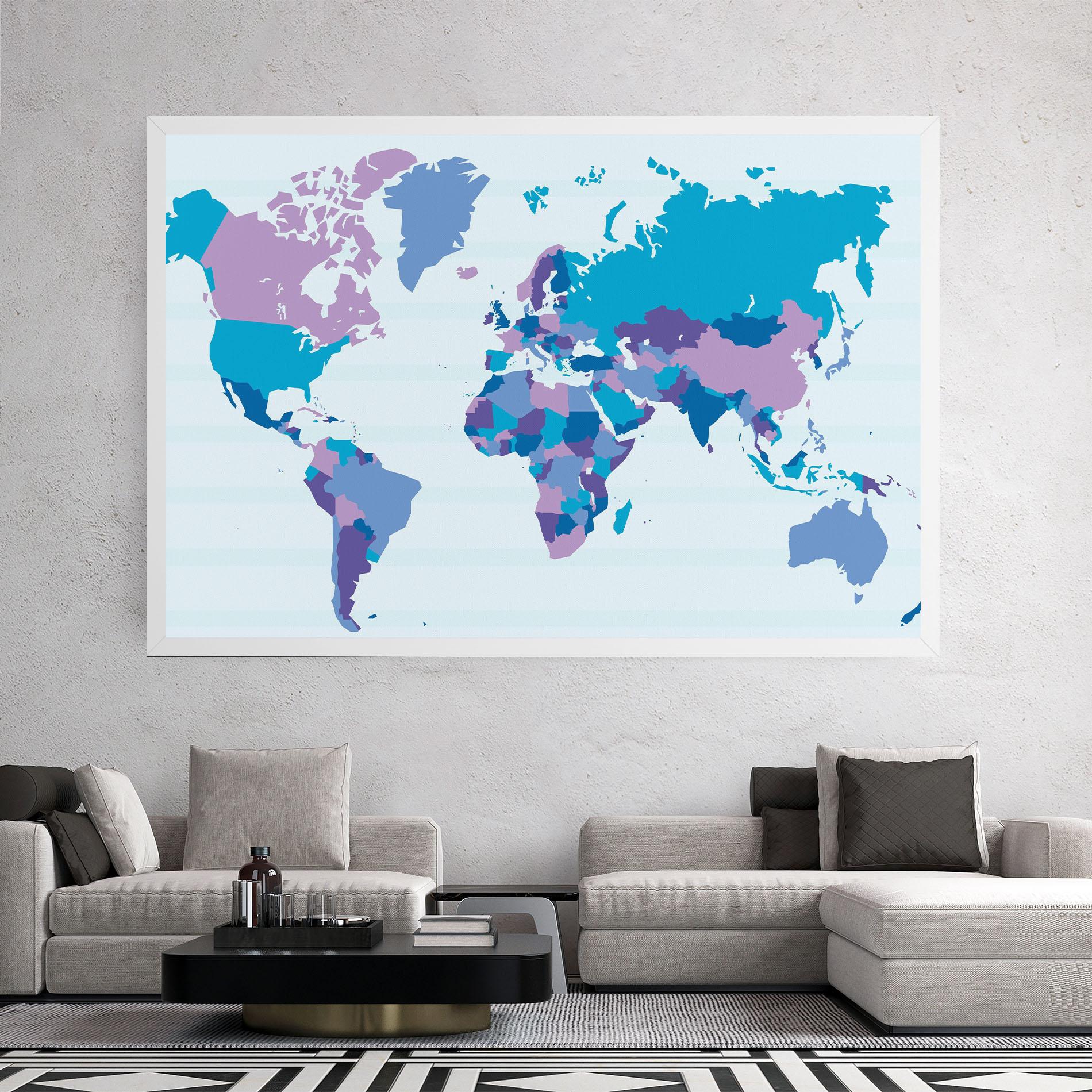 Leinwandbild Blue Purple Map mockup 2