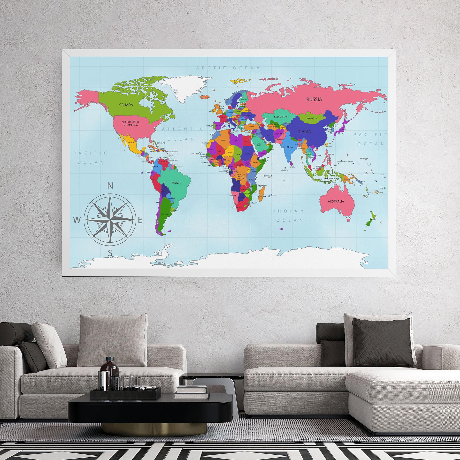 Leinwandbild Colorful Continents mockup 2