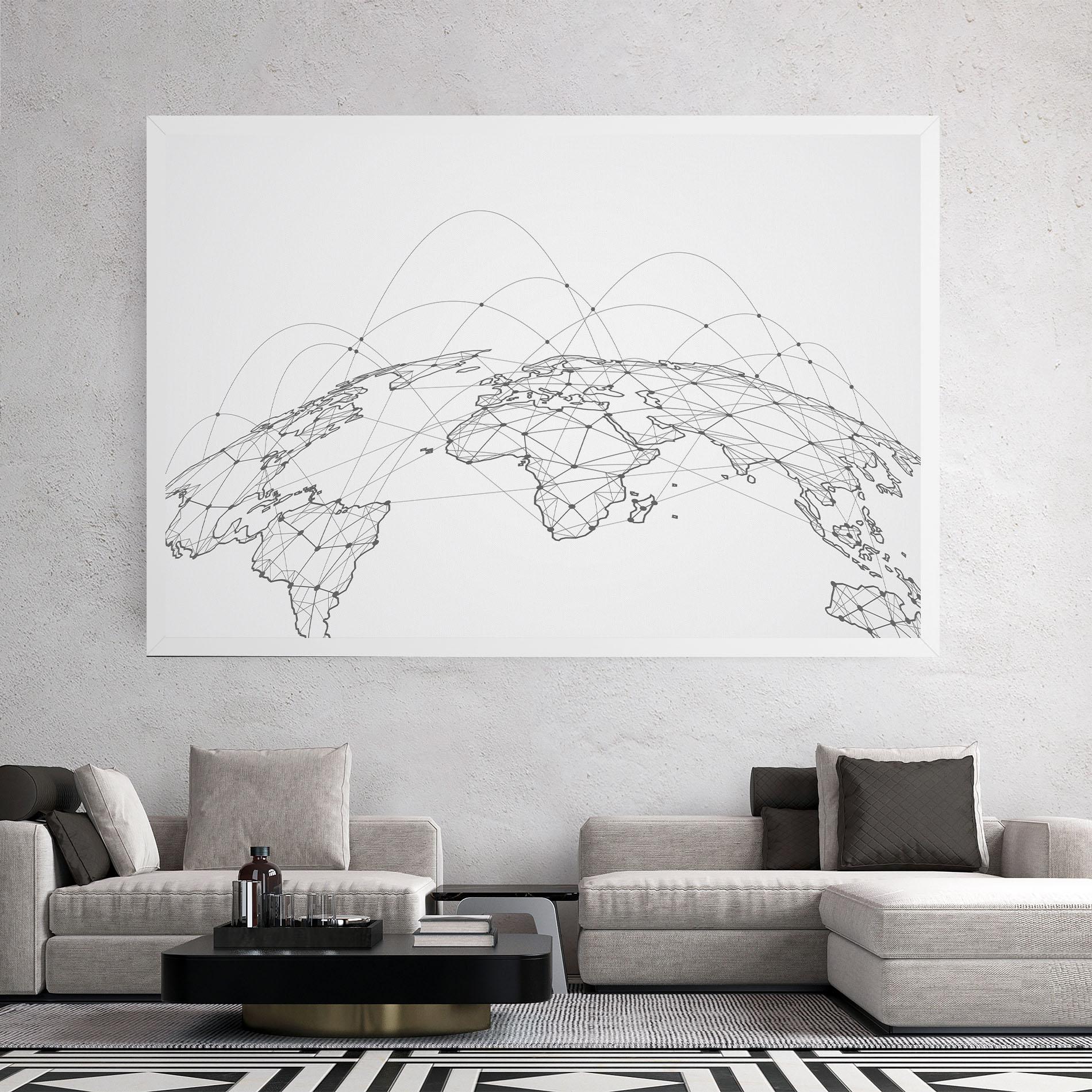 Leinwandbild Global Network mockup 2