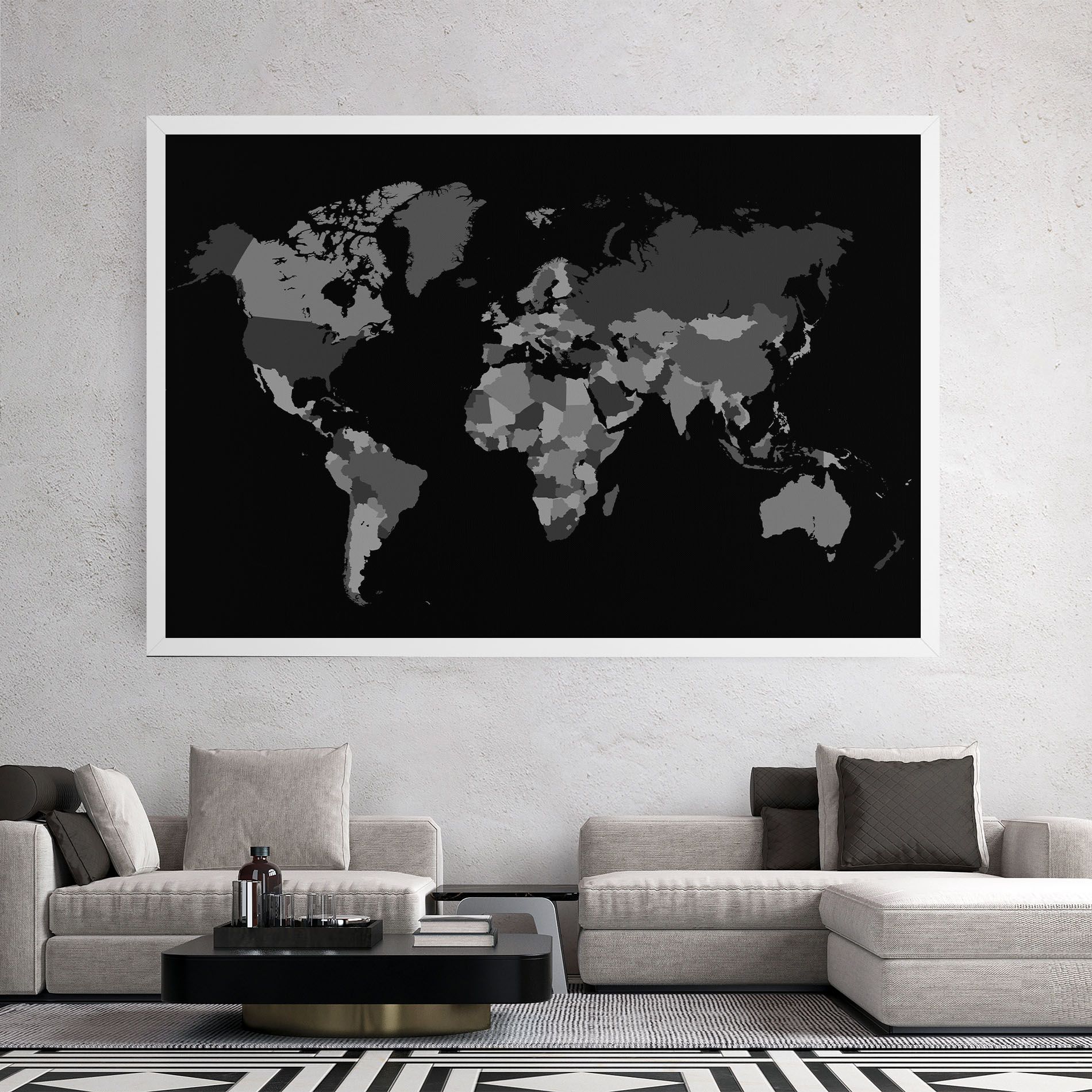 Grey Map World mockup 2