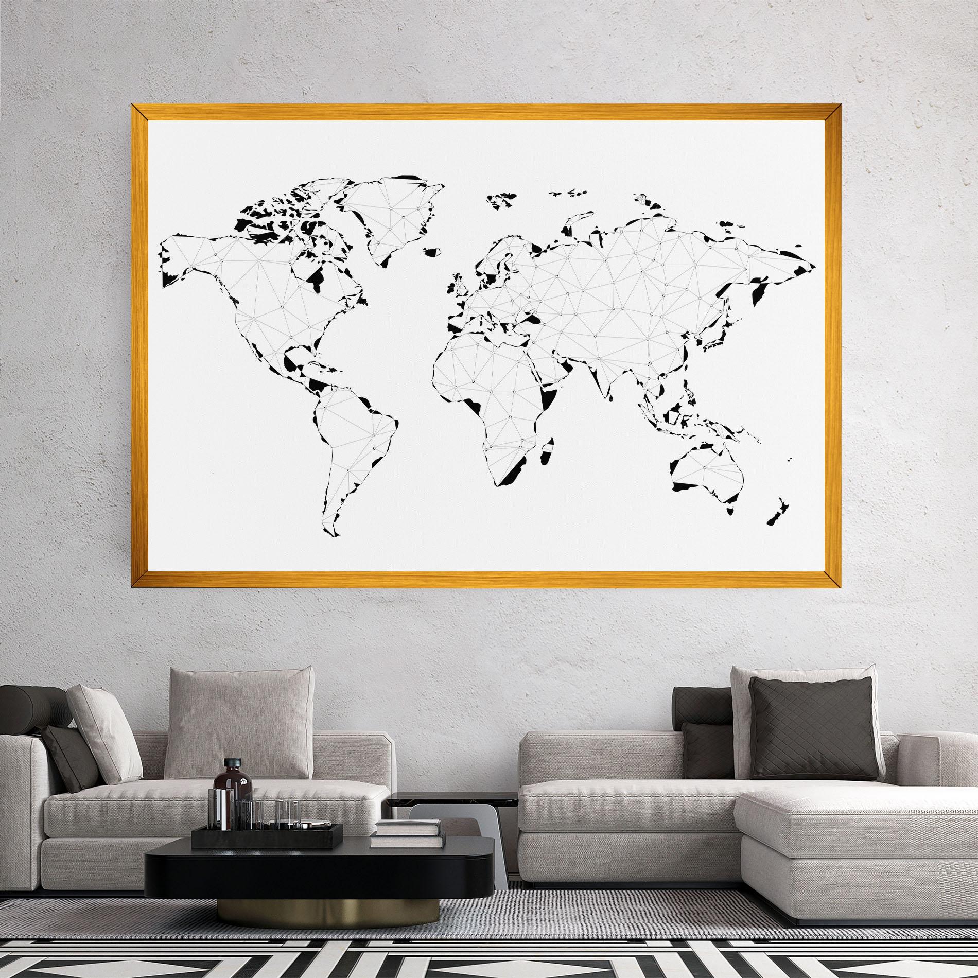 Leinwandbild Black Line Map mockup 2