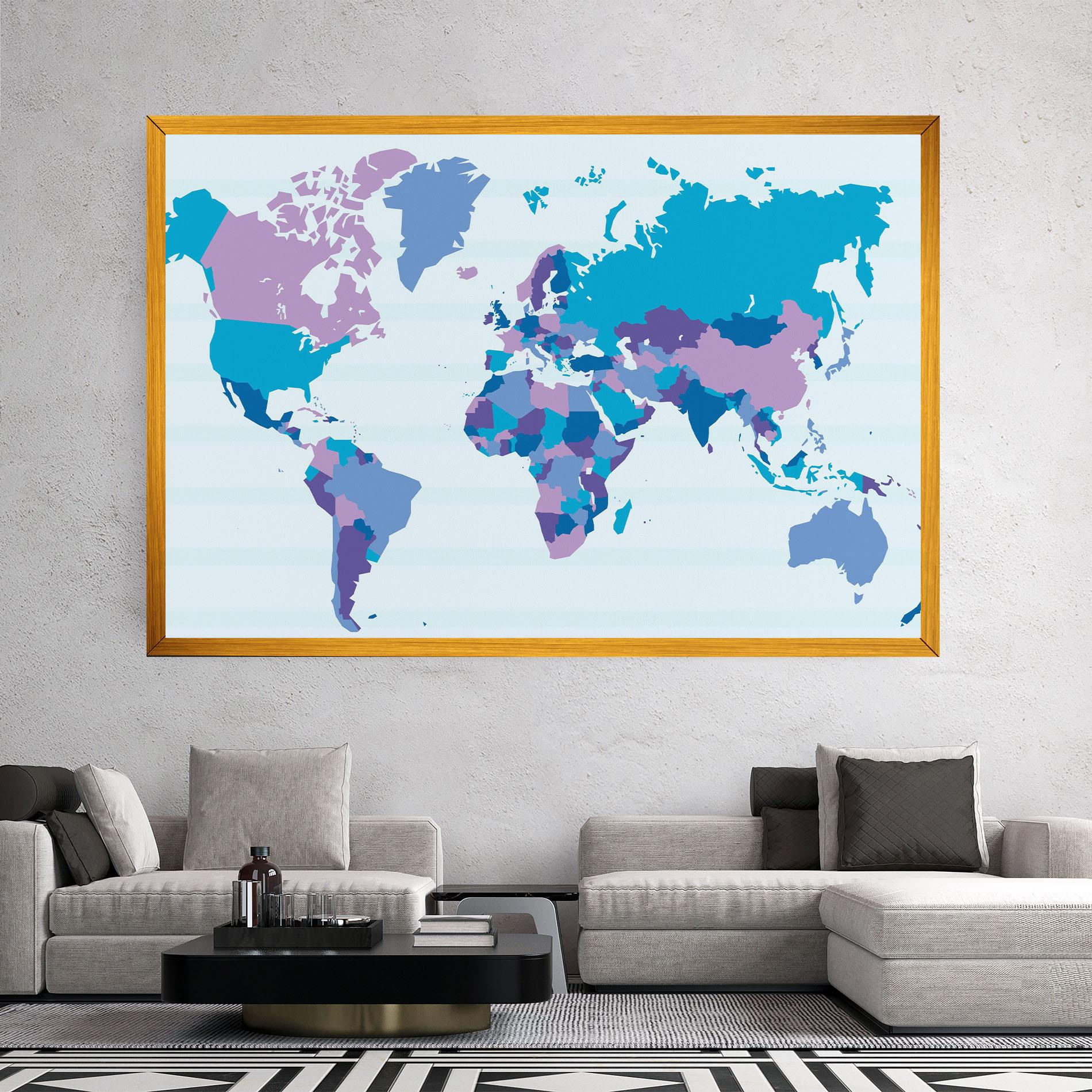 Leinwandbild Blue Purple Map mockup 2