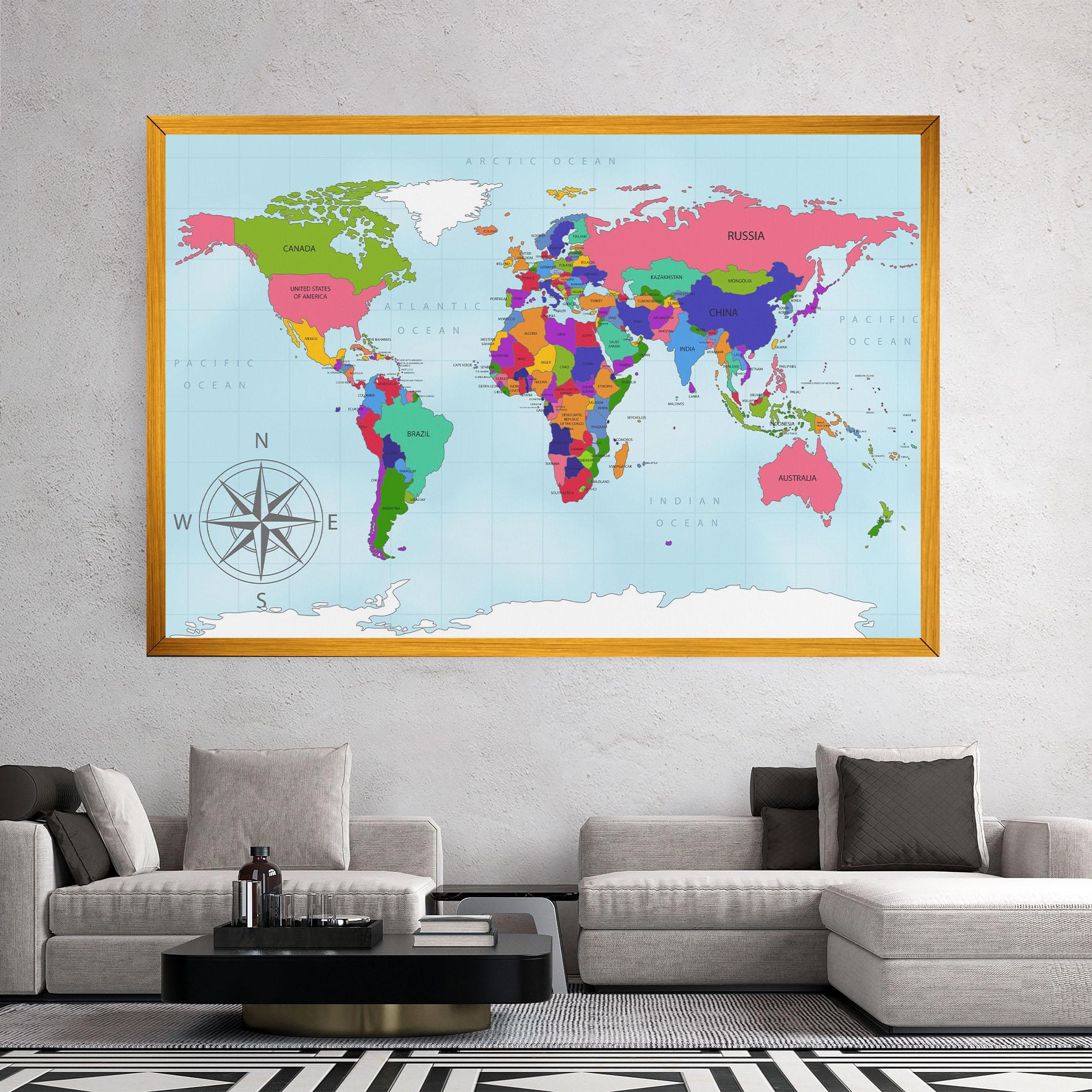 Leinwandbild Colorful Continents mockup 2
