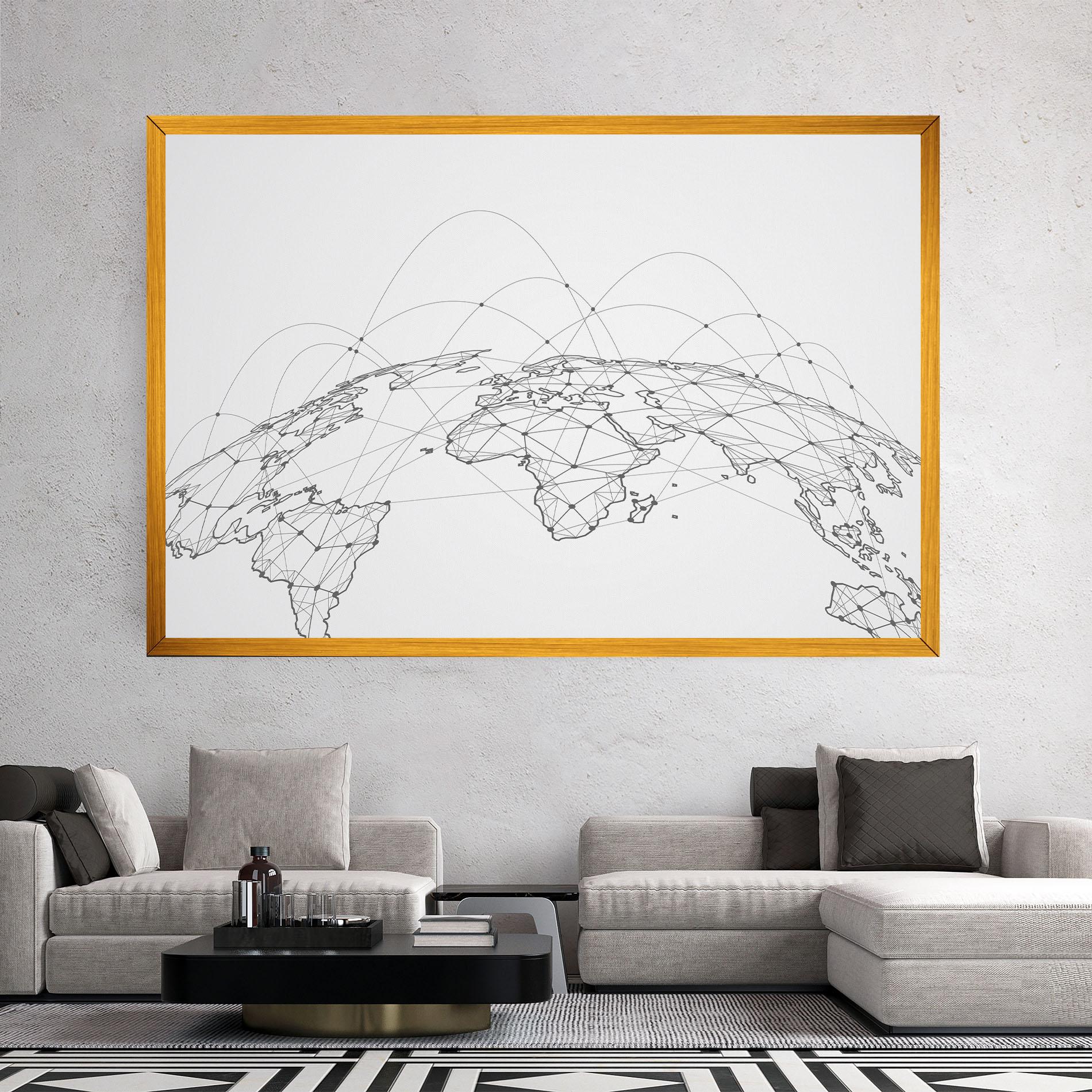 Leinwandbild Global Network mockup 2