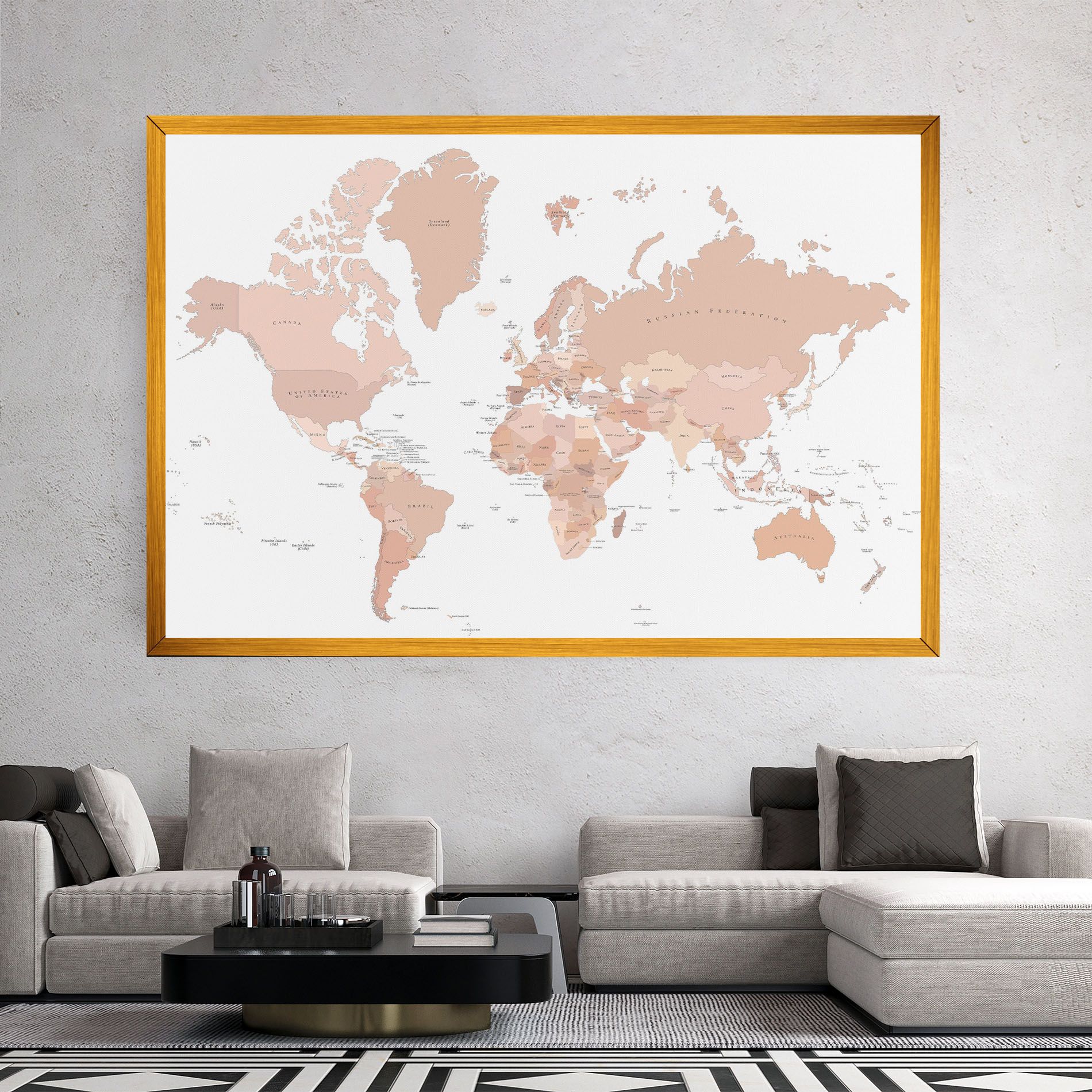 Pink World Map mockup 2