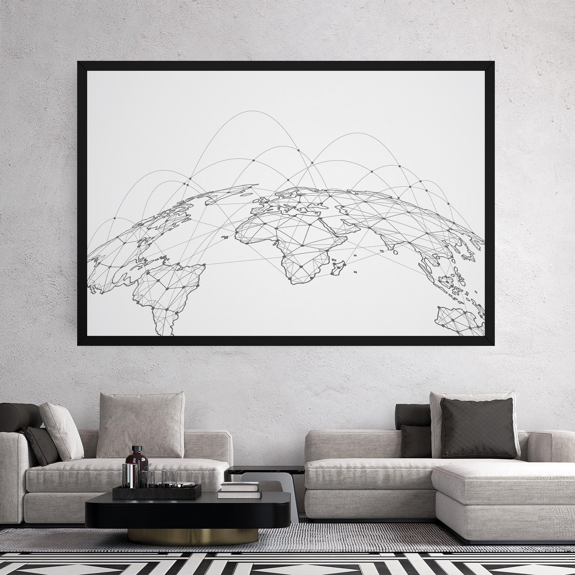 Leinwandbild Global Network mockup 2