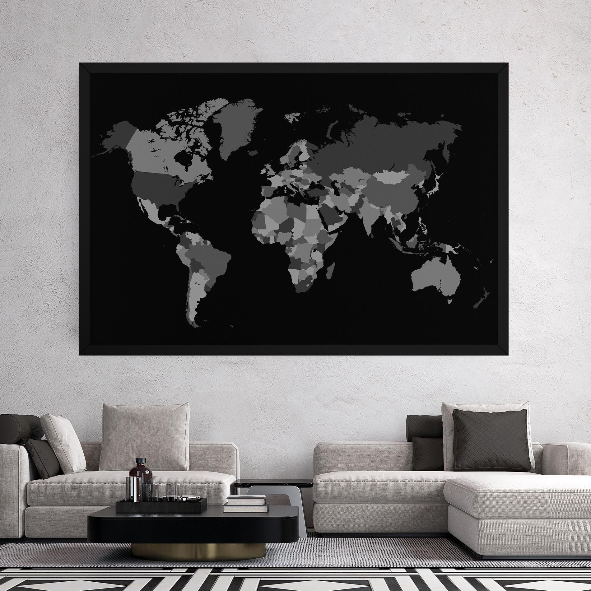 Grey Map World mockup 2