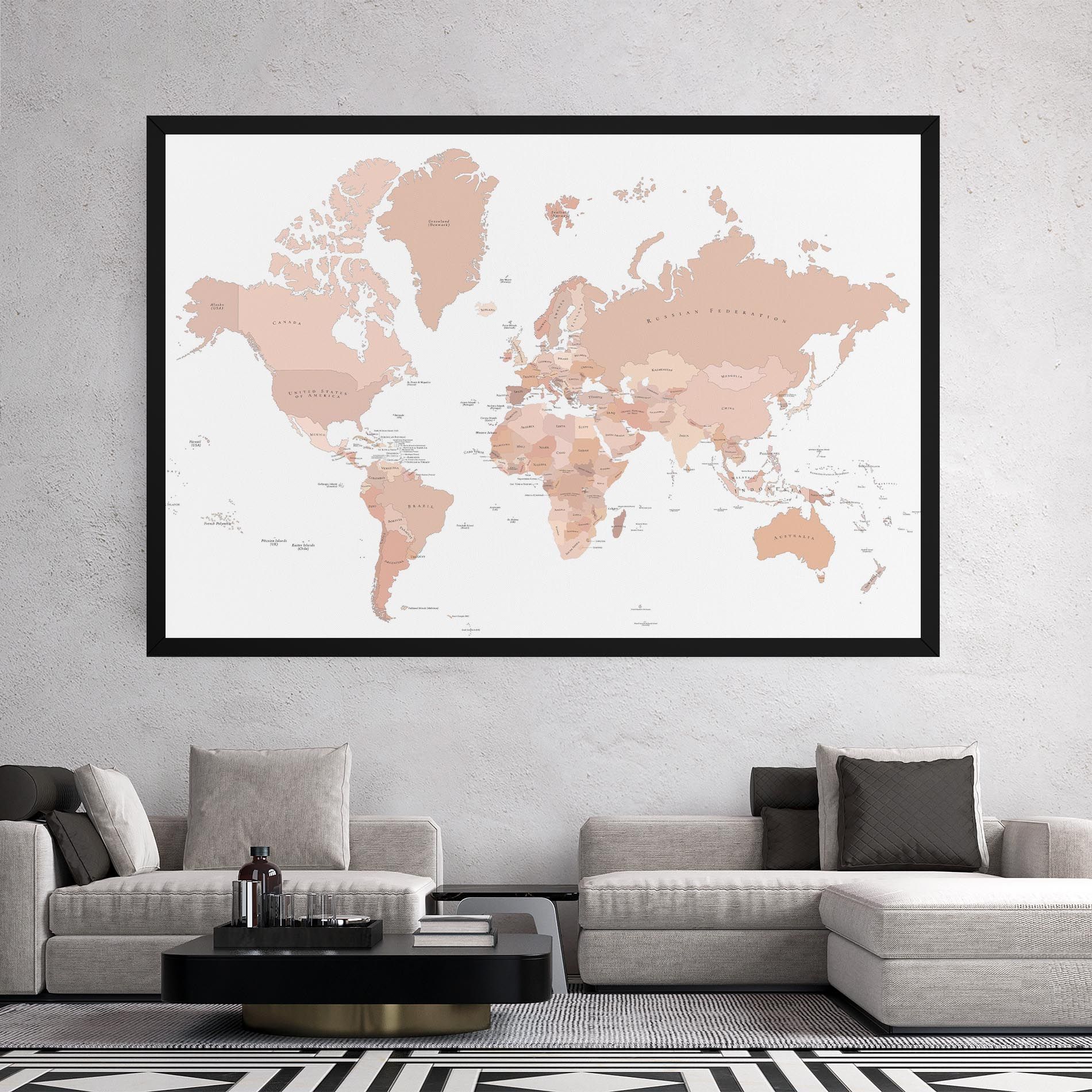 Pink World Map mockup 2