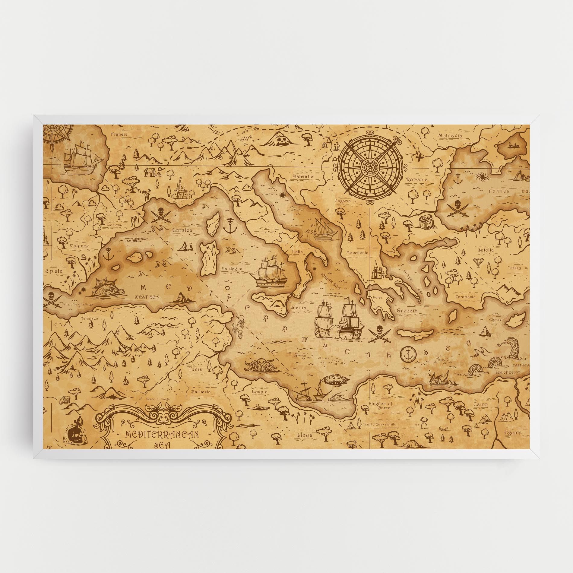 Cream Brown Map mockup 0