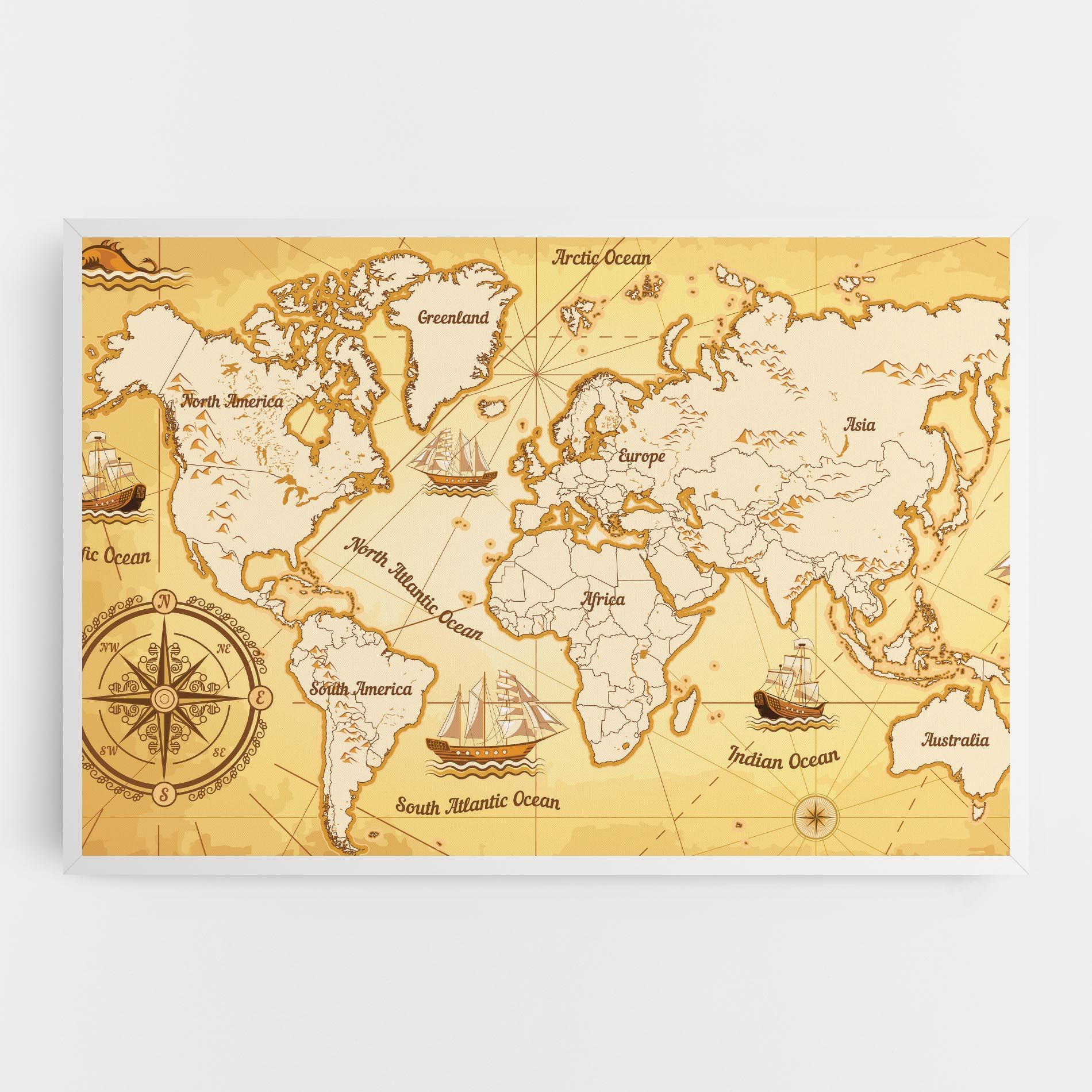 Gold Vintage Map mockup 0