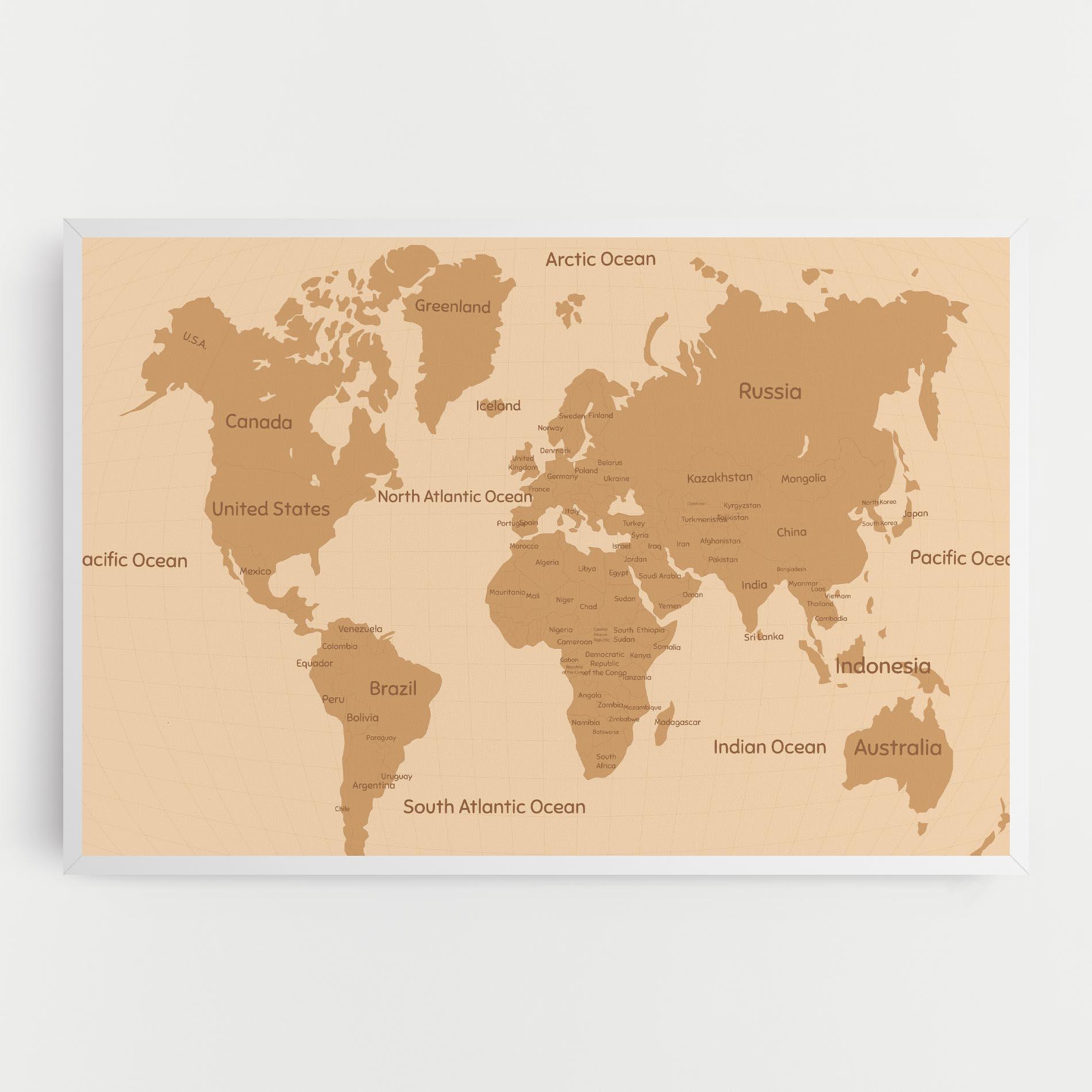 Leinwandbild Ocean Old Map mockup 0