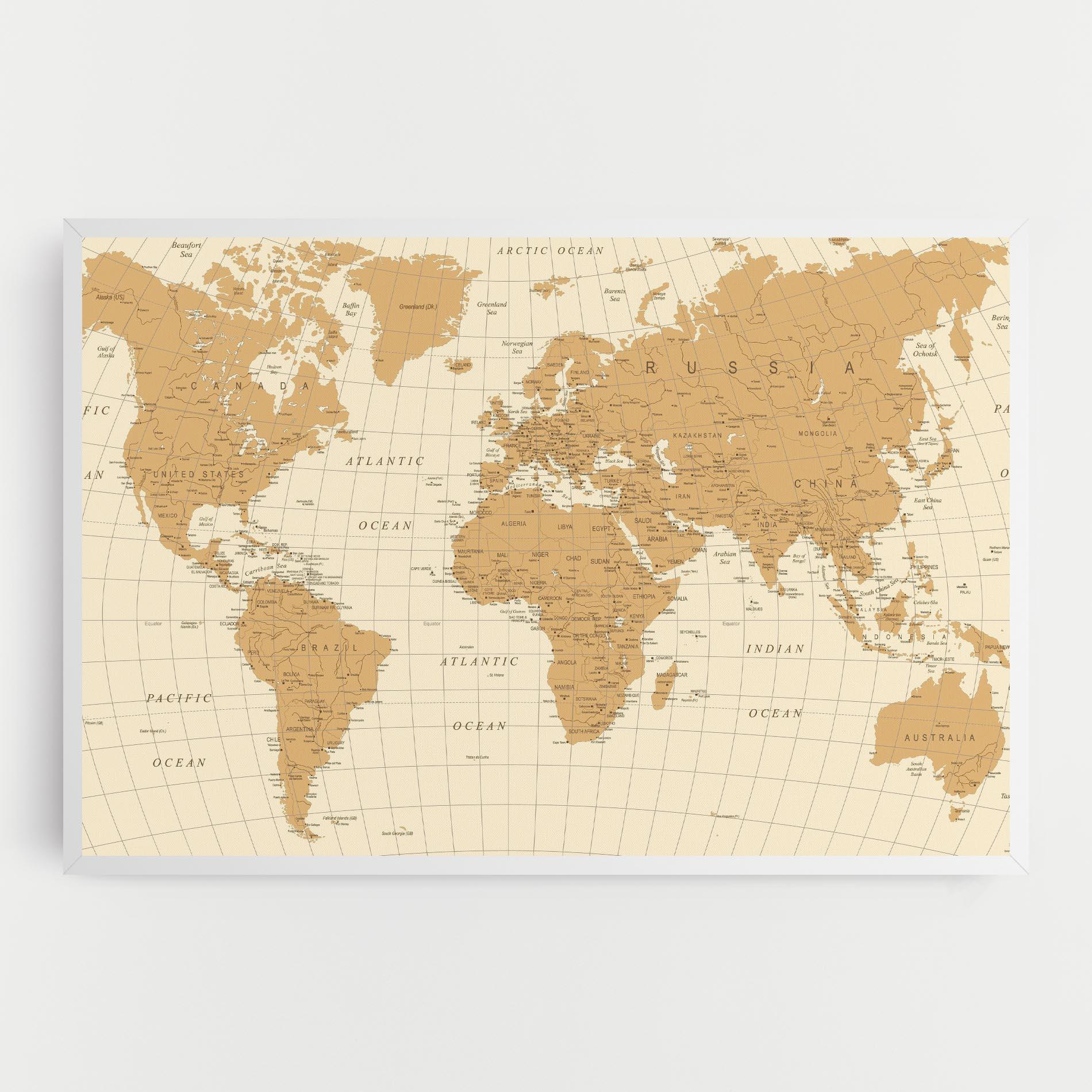 Leinwandbild Old Map Cream mockup 0