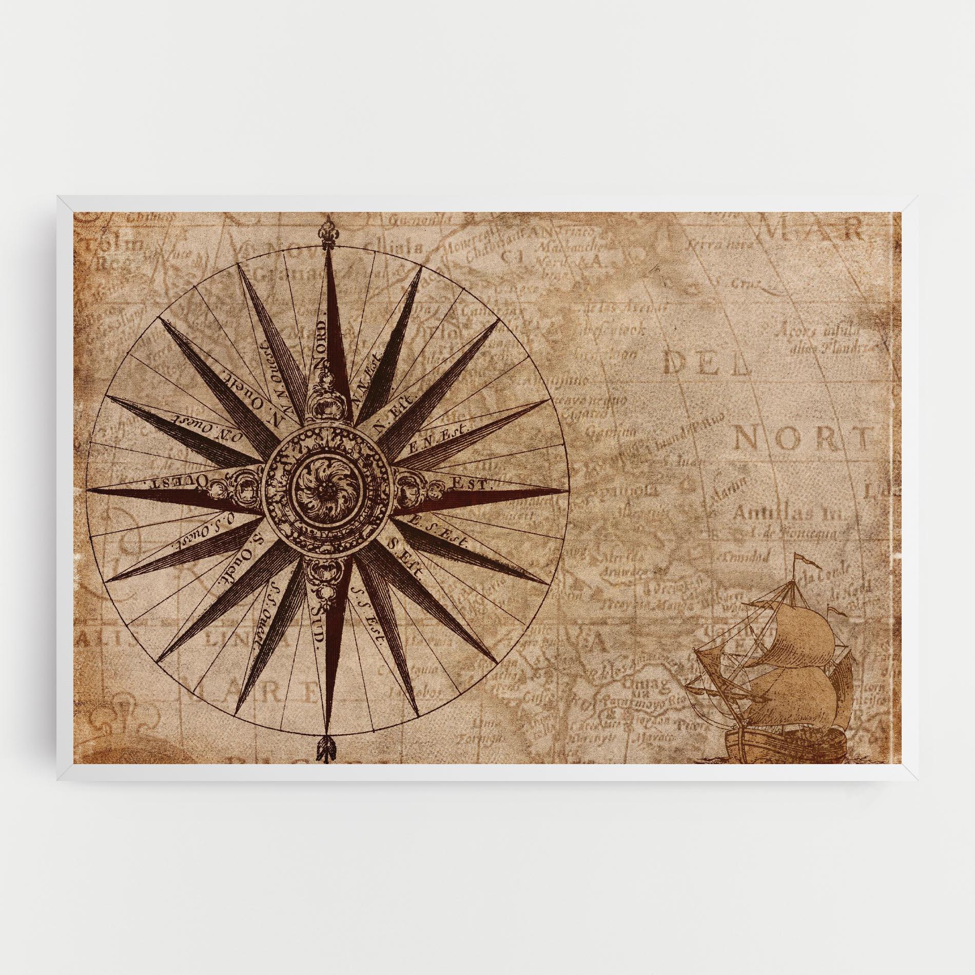 Leinwandbild Vintage Map mockup 0