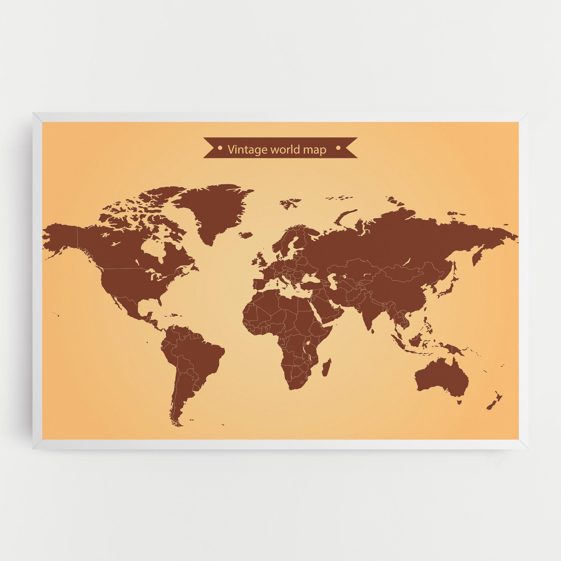 Leinwandbild Vintage World Map mockup 0