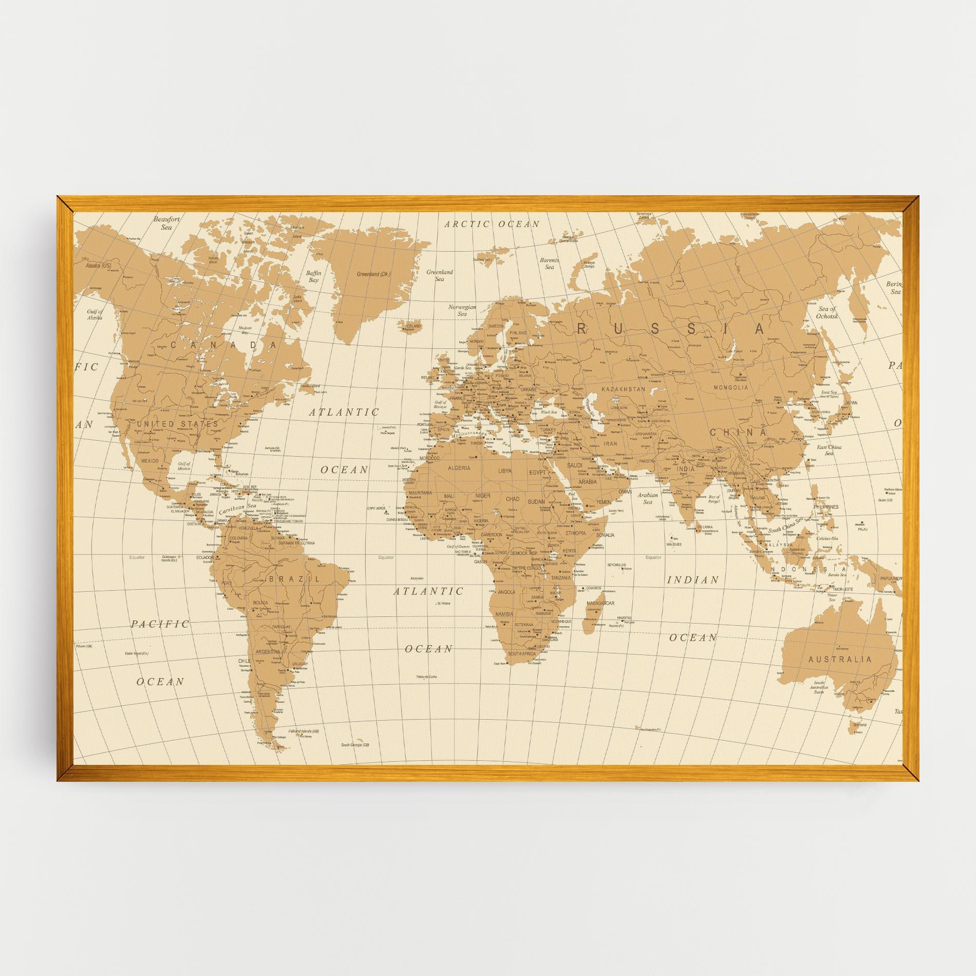 Leinwandbild Old Map Cream mockup 0