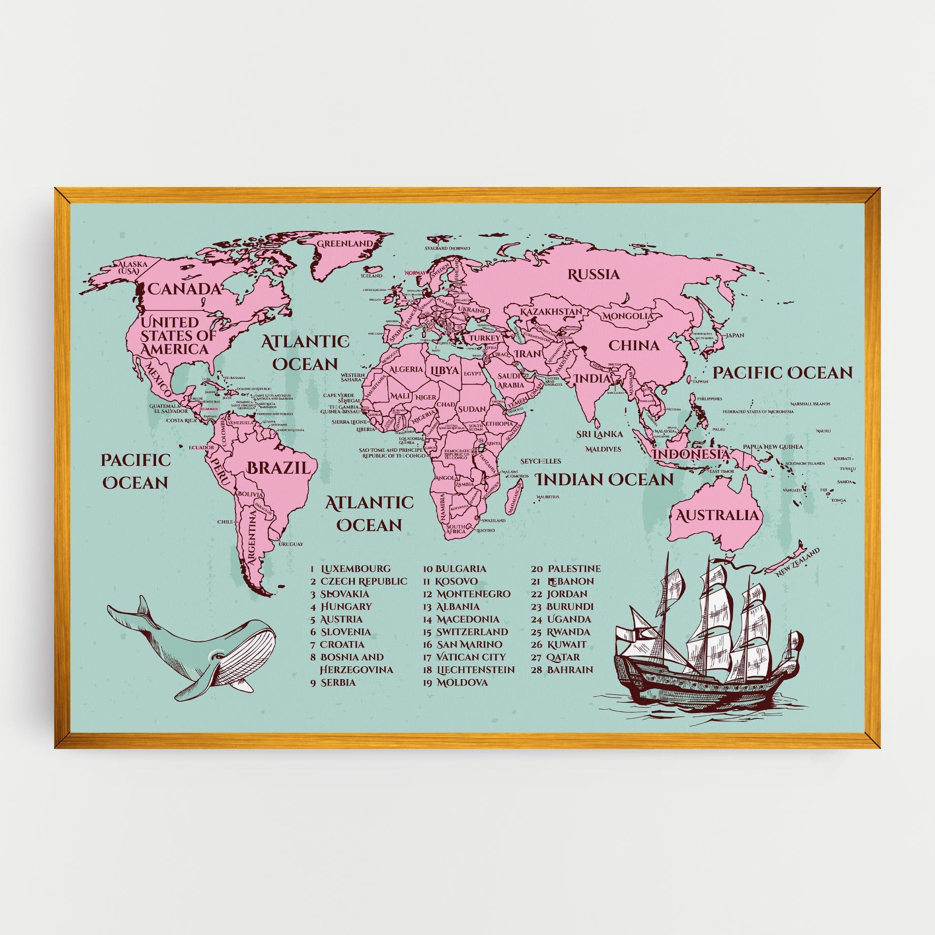 Leinwandbild Pink Pirate Map mockup 0