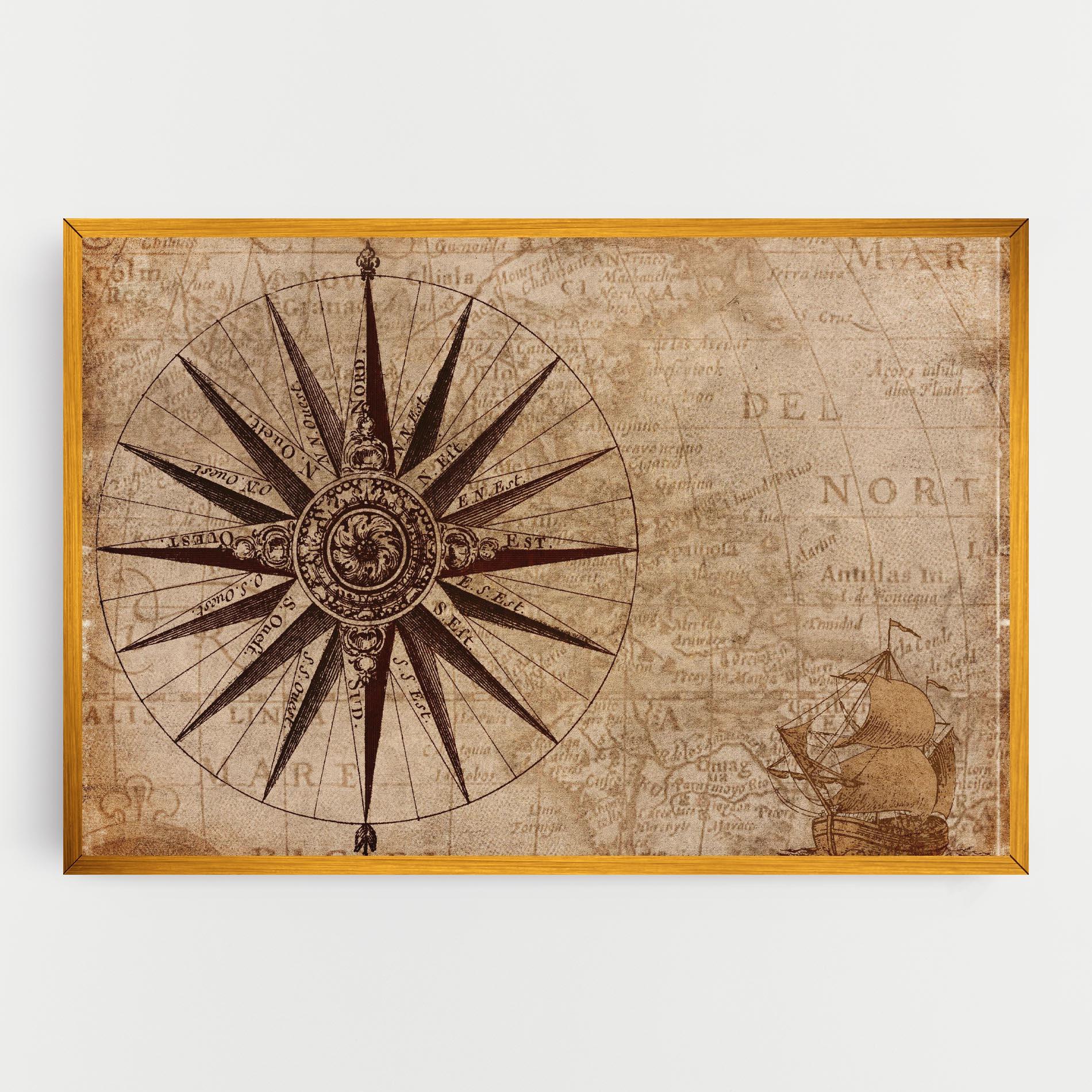 Leinwandbild Vintage Map mockup 0