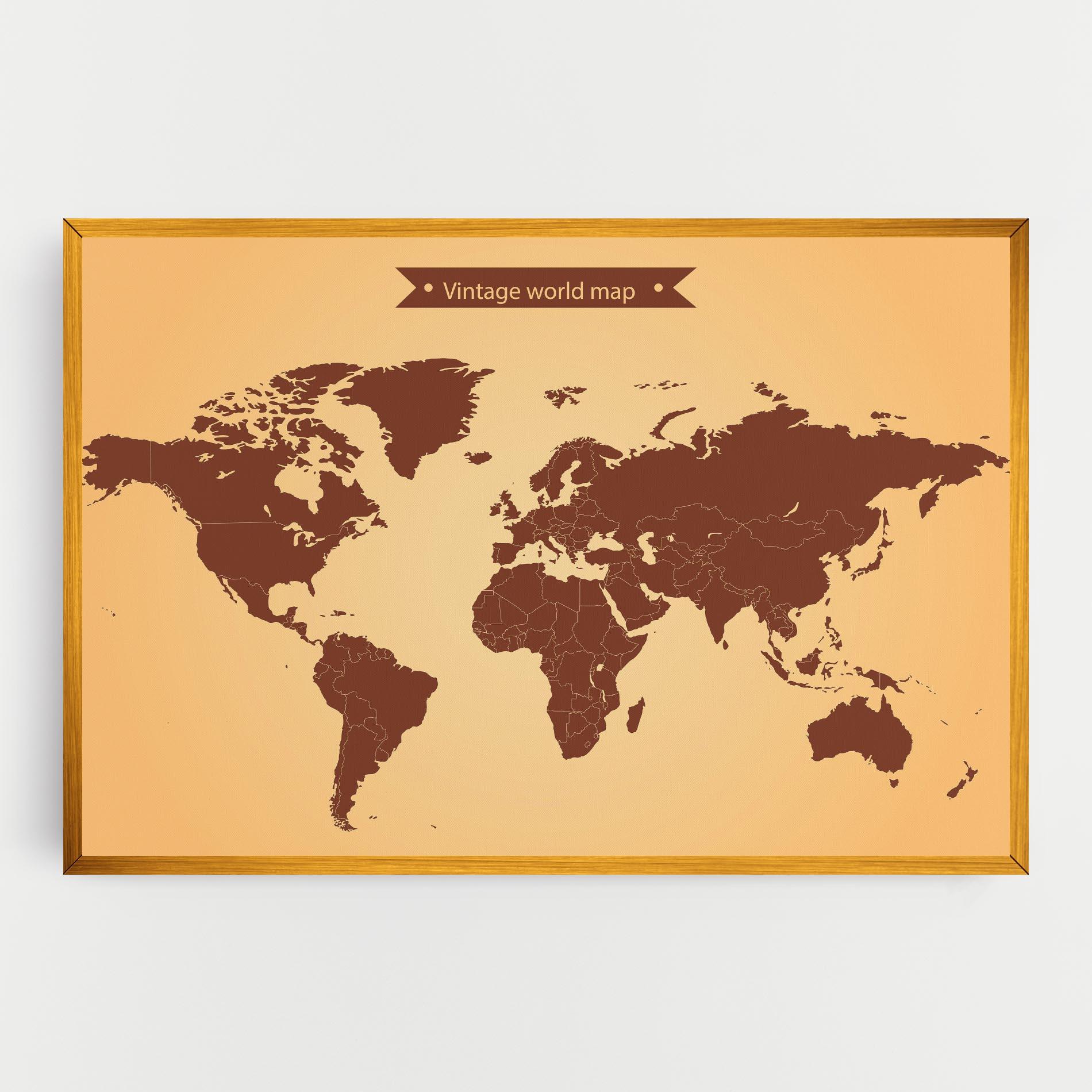Leinwandbild Vintage World Map mockup 0