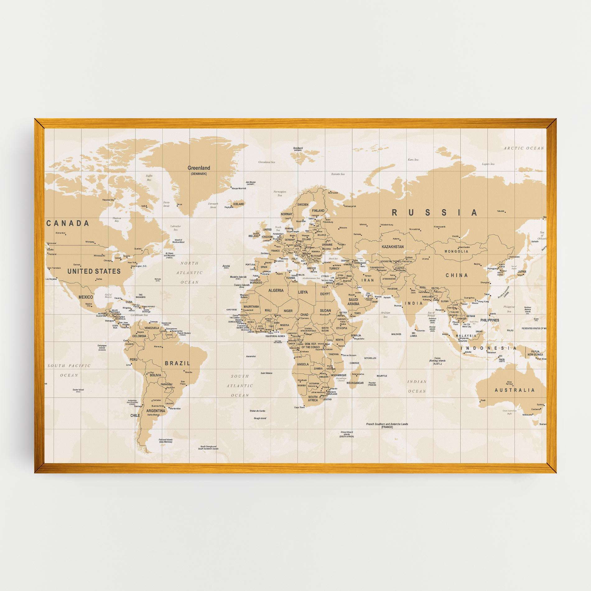 Leinwandbild World Old Map mockup 0